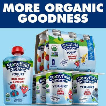 Stonyfield Organic Kids Low Fat Yogurt Tubes - Cherry & Berry