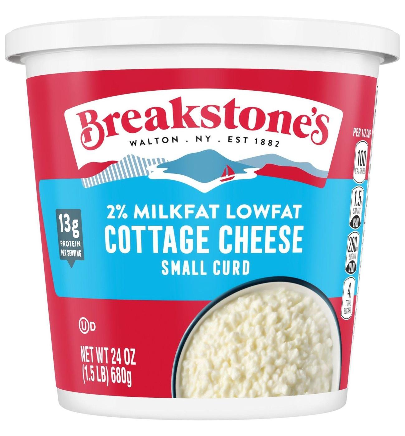 Breakstone's Small Curd 2% Milkfat Lowfat Cottage Cheese; image 1 of 10