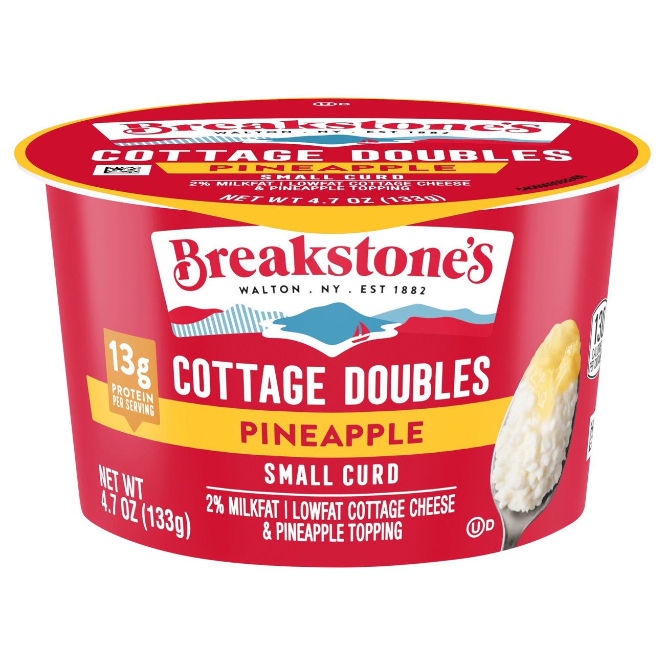 Breakstone's Cottage Doubles 2% Milkfat Lowfat Pineapple Cottage Cheese ...