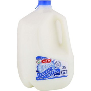 H-E-B Low Fat 1% Milk, 1 gal