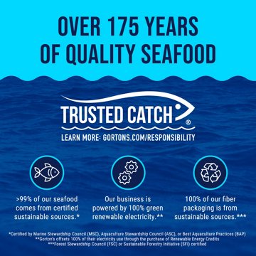 Gorton's Frozen Crispy Battered Whole Pollock Fish Fillets, 19 oz