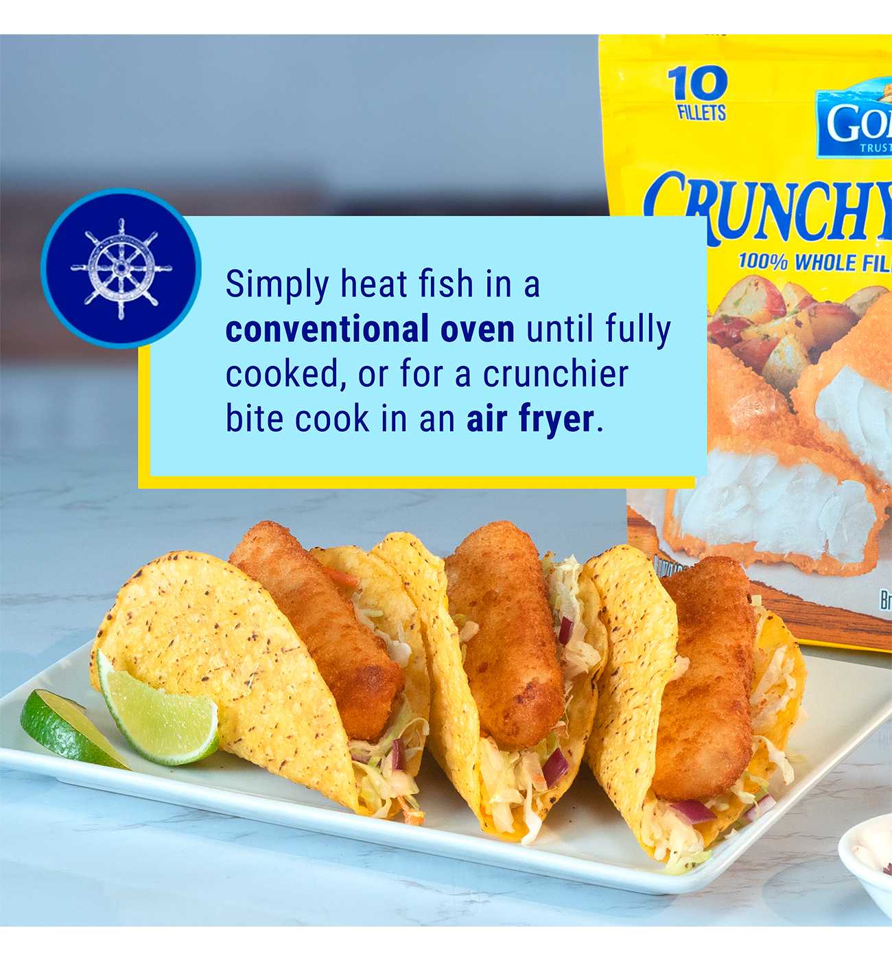 Gorton's Frozen Crunchy Breaded Whole Pollock Fish Fillets; image 6 of 6