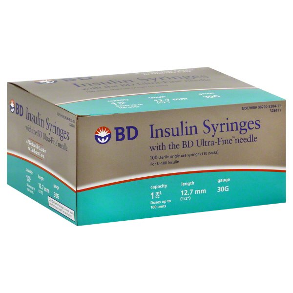 BD UltraFine Insulin Syringes Long Needle 30 Gauge, 100 CT Shop Needles at HEB
