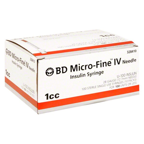 BD MicroFine IV 1cc 1/2" (12.7mm) Long Needle 28 Gauge Insulin Syringes Shop at HEB