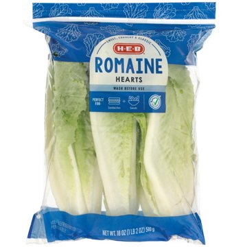 H-E-B Fresh Romaine Lettuce Hearts, 3 pk