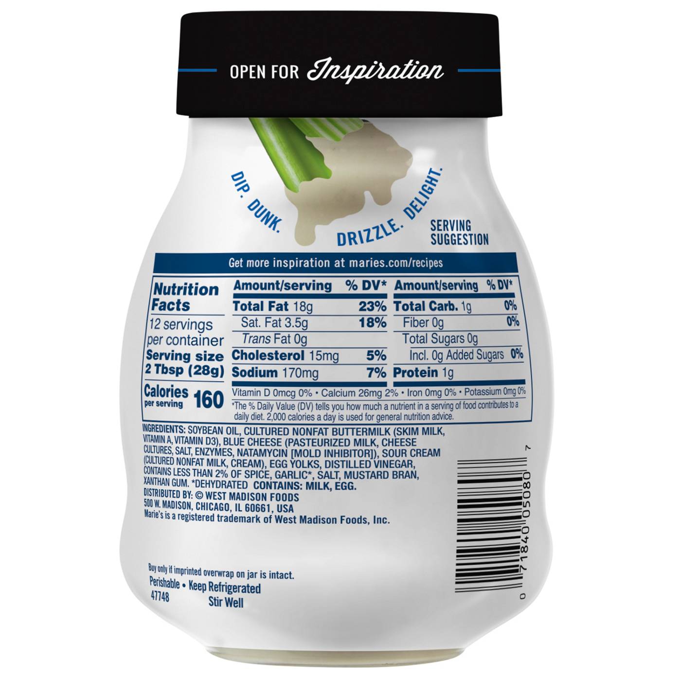 Marie's Chunky Blue Cheese Dressing (Sold Cold); image 2 of 3