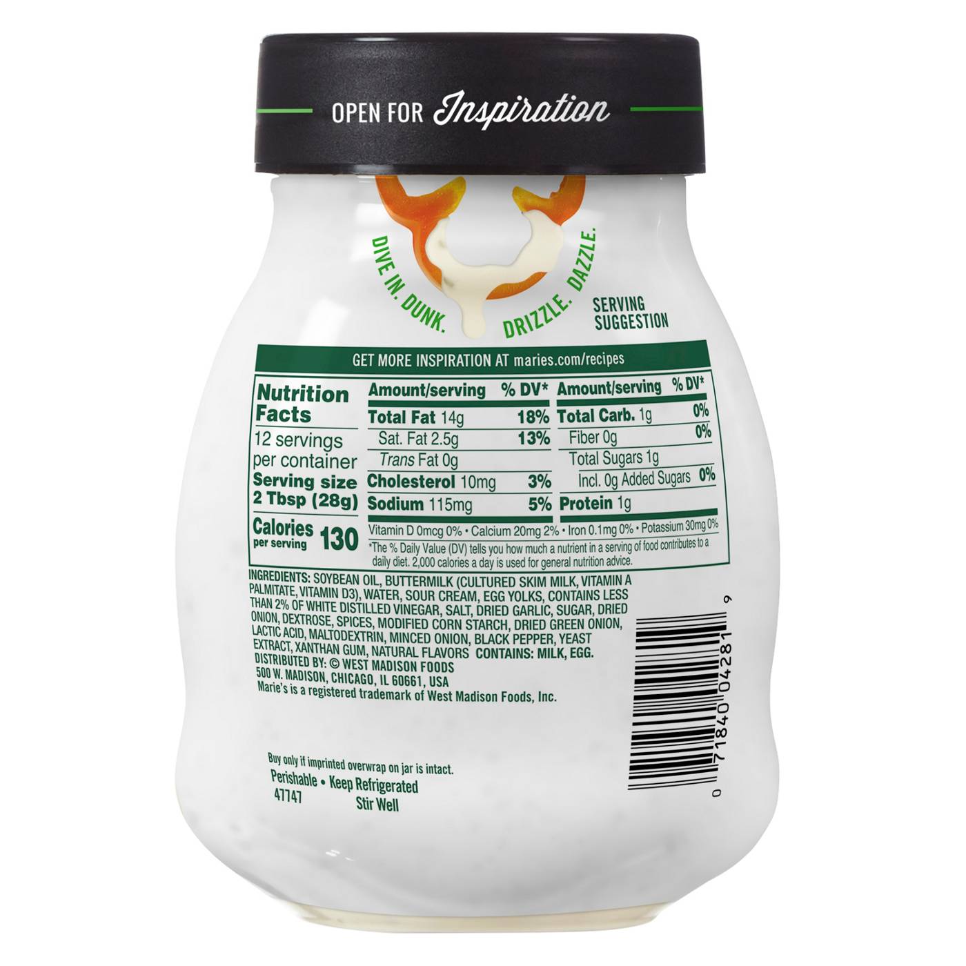 Marie's Creamy Ranch Dressing (Sold Cold); image 3 of 3