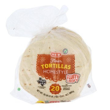 H-E-B Homestyle Flour Tortillas, 20 ct