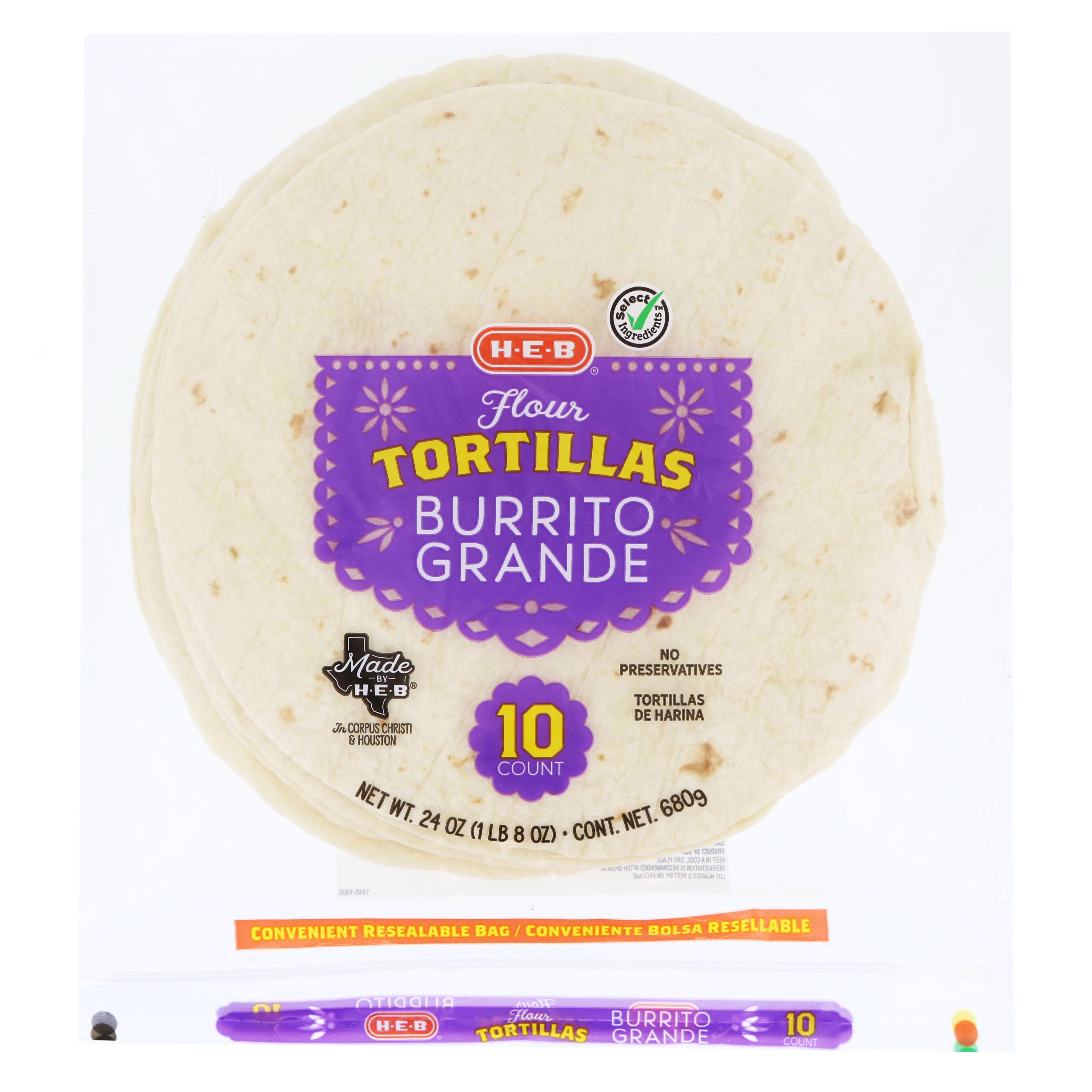 HEB Select Ingredients Burrito Grande Flour Tortillas Shop