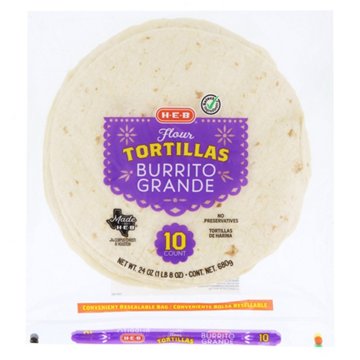 H-E-B Burrito Grande Flour Tortillas, 10 ct
