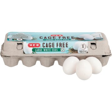H-E-B Grade AA Cage Free Large White Eggs, 12 ct