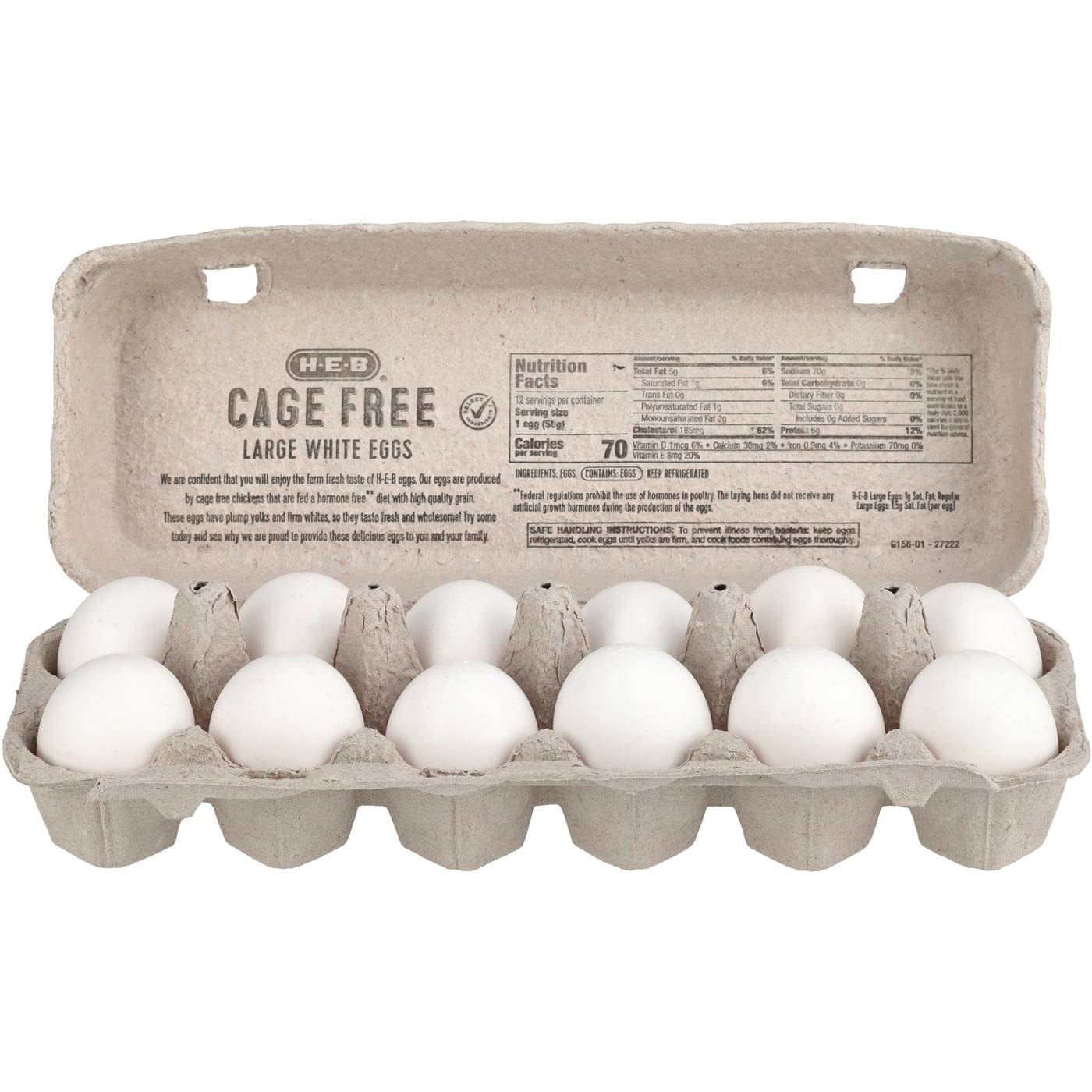 H-E-B Grade AA Cage Free Large White Eggs - Shop Eggs & Egg Substitutes at  H-E-B