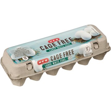 H-E-B Grade AA Cage Free Large White Eggs, 12 ct