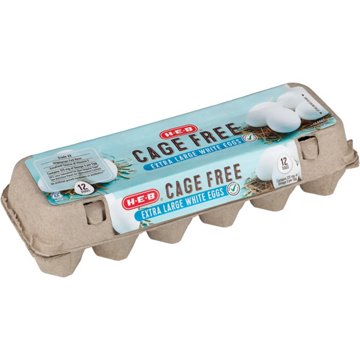 H-E-B Grade AA Cage Free Extra Large White Eggs, 12 ct