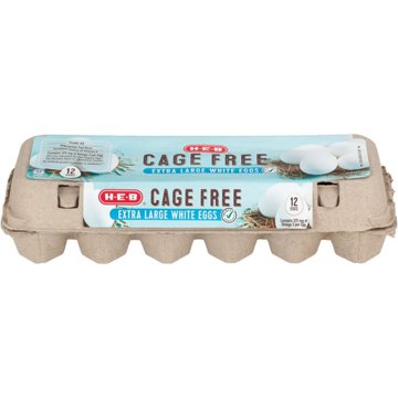 H-E-B Grade AA Cage Free Extra Large White Eggs, 12 ct