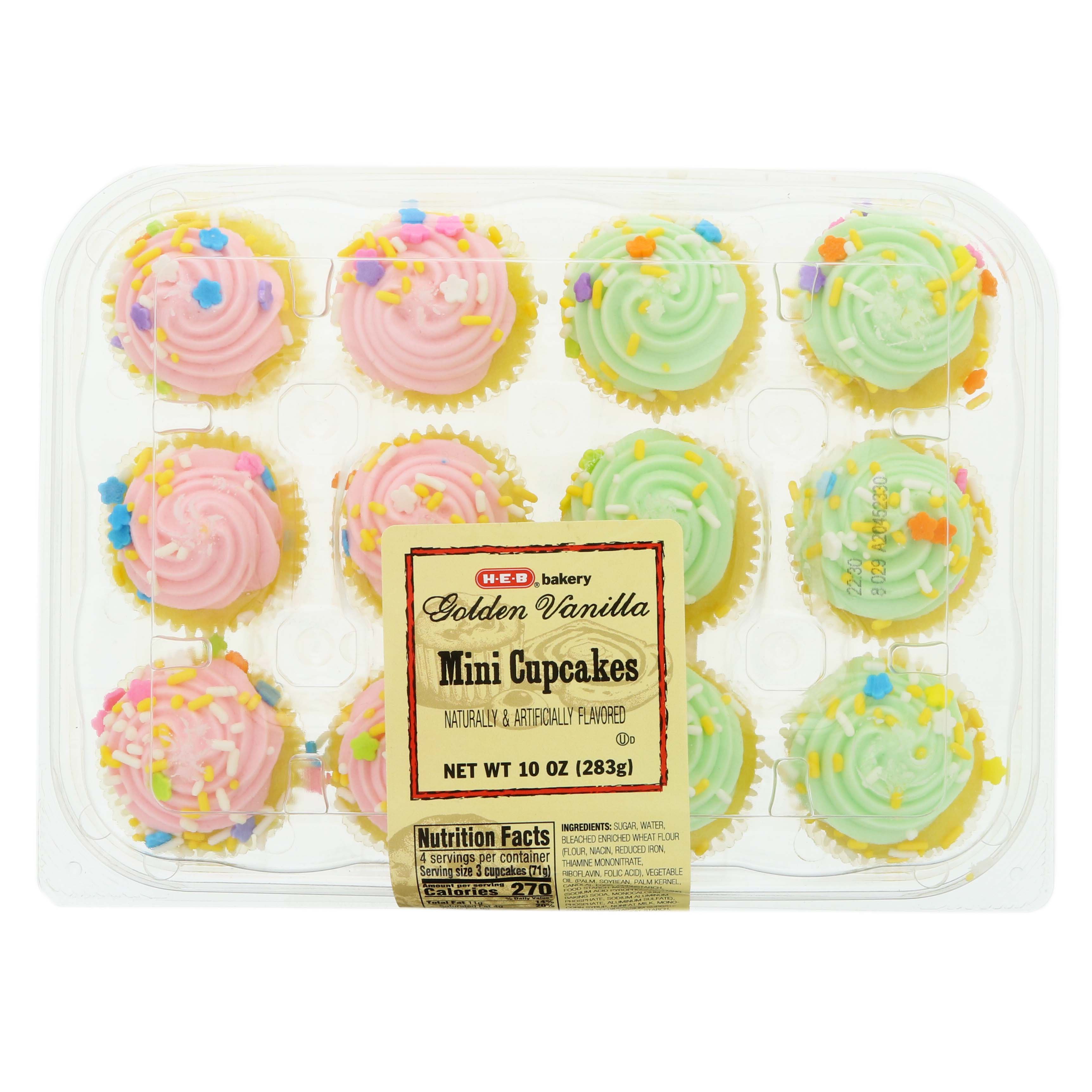 H-E-B Mini Holiday Vanilla Cupcakes - Shop Cakes At H-E-B