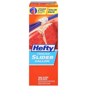 Hefty Slider Gallon Freezer Bags, 25 ct