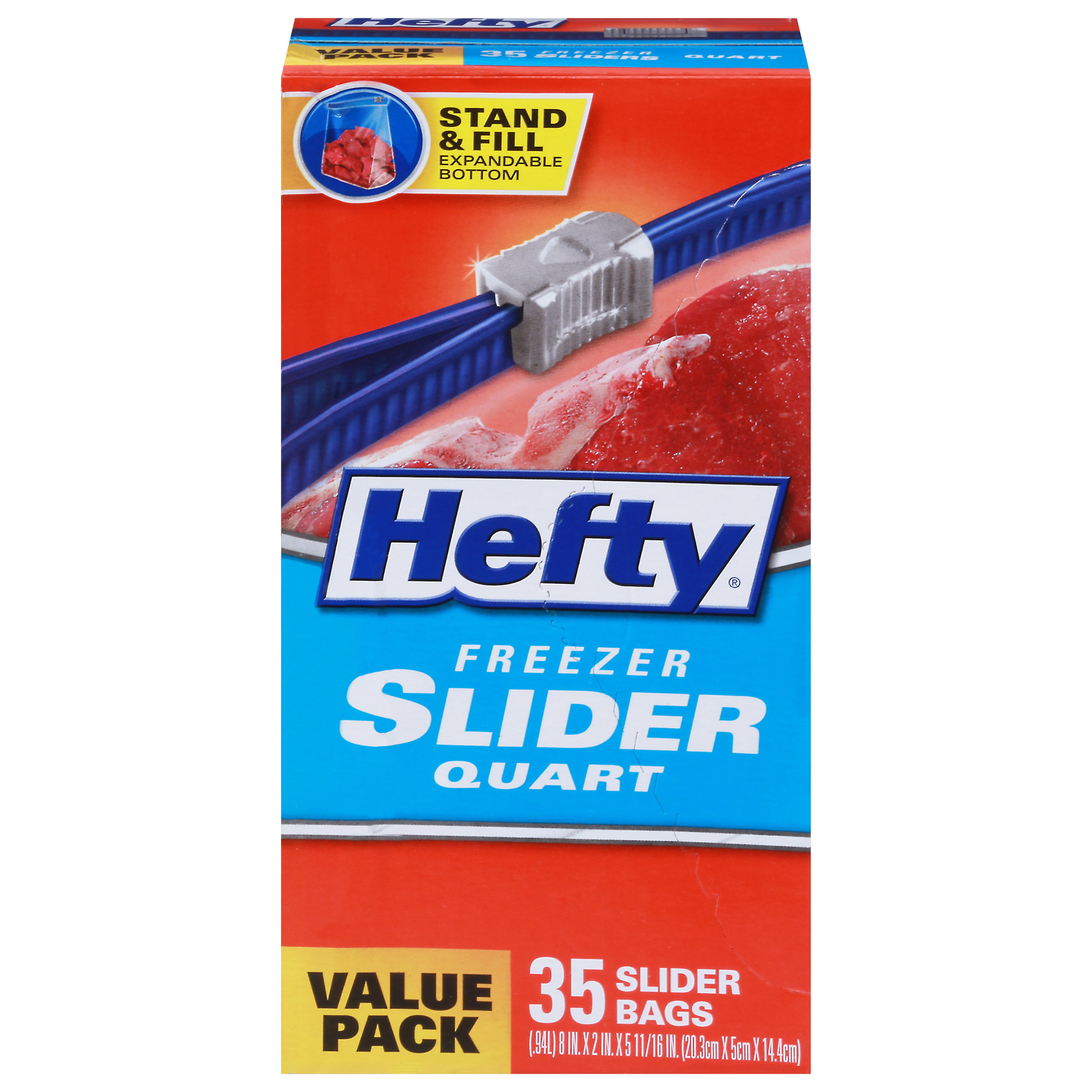 Hefty Quart Freezer Storage Slider Bags - 35ct