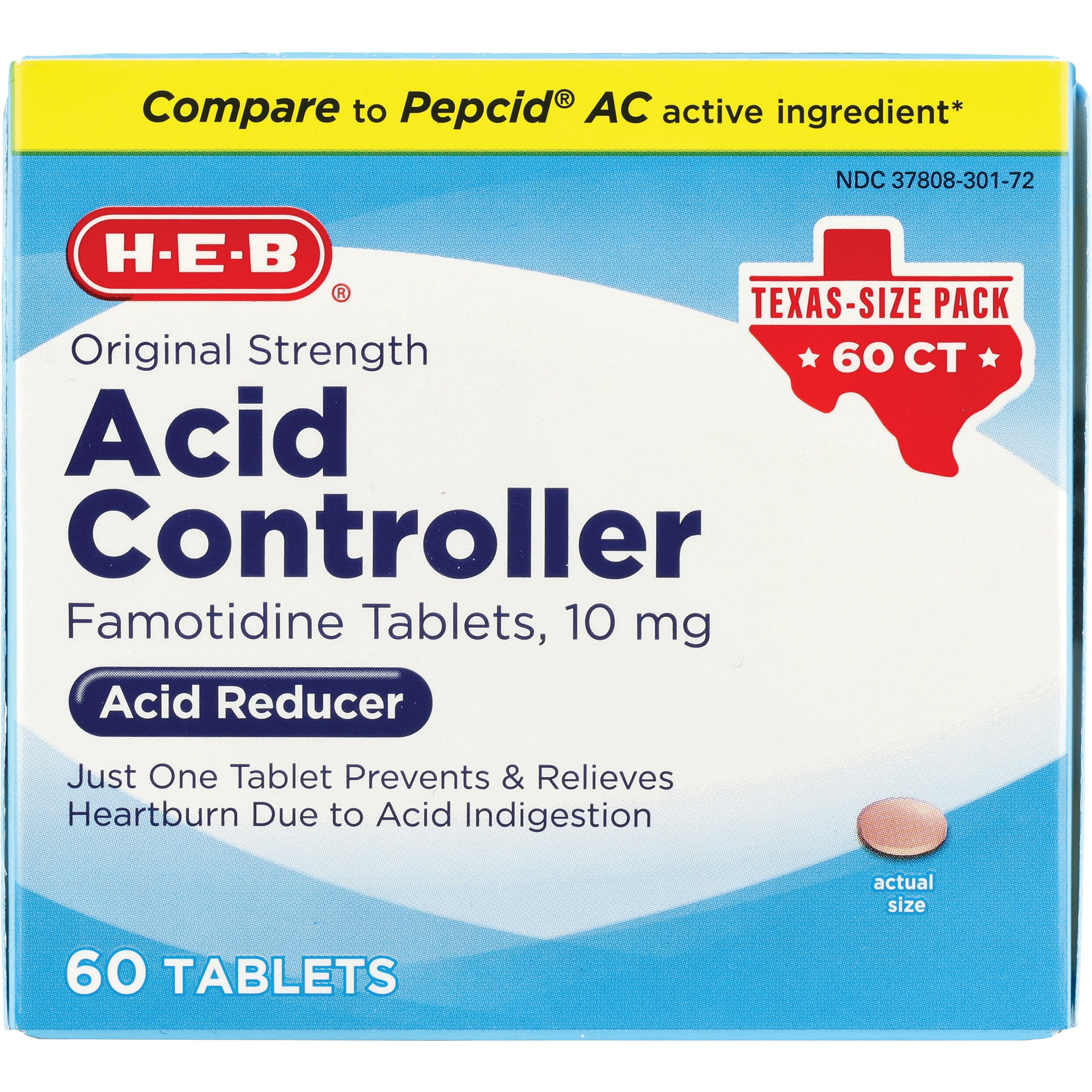 H-E-B Original Strength Acid Controller Famotidine Tablets - Texas-Size ...