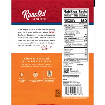 DAVID Roasted Salted Pumpkin Seeds, 5 oz
