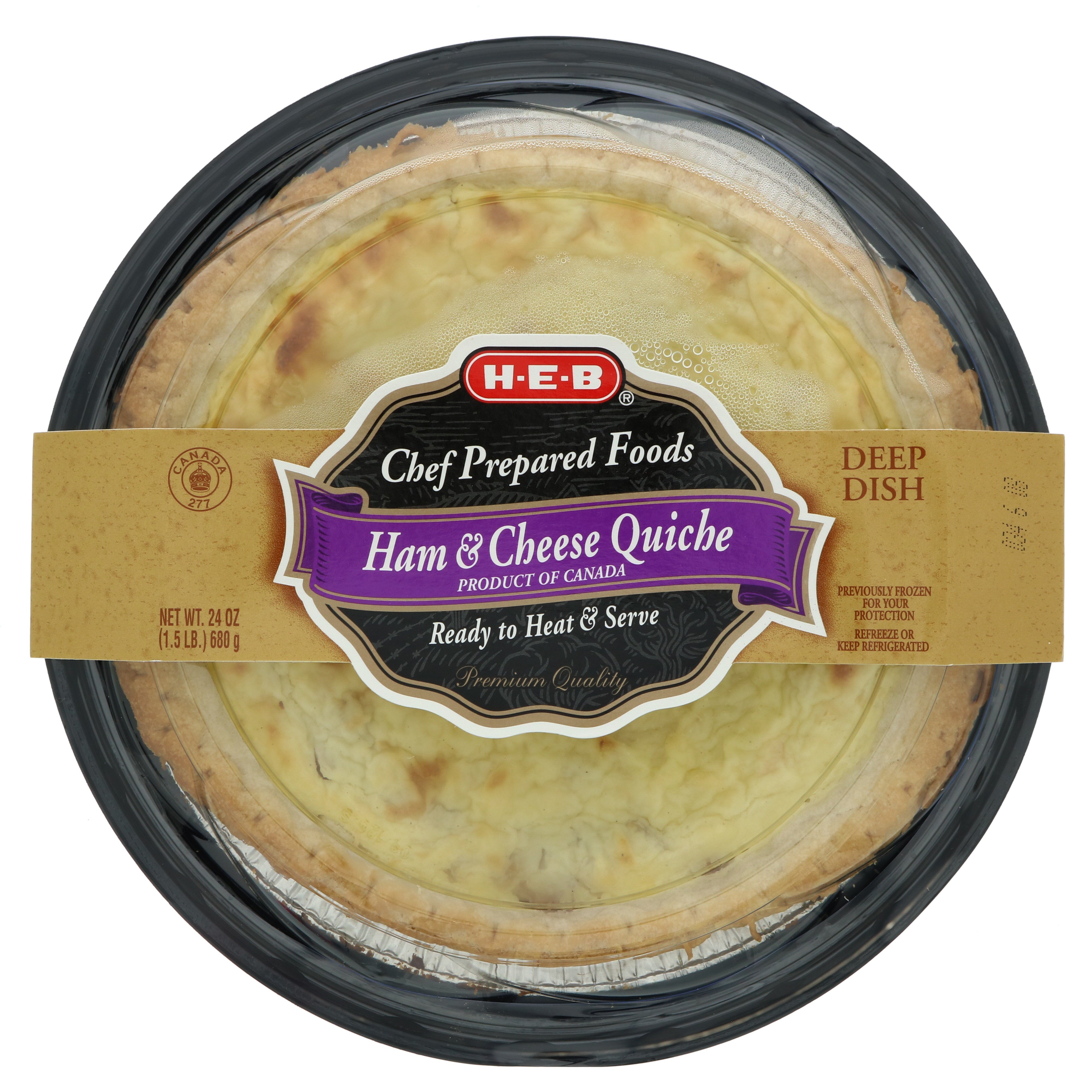 H-E-B Chef Prepared Foods Ham & Cheese Quiche Deep Dish - Shop Entrees ...