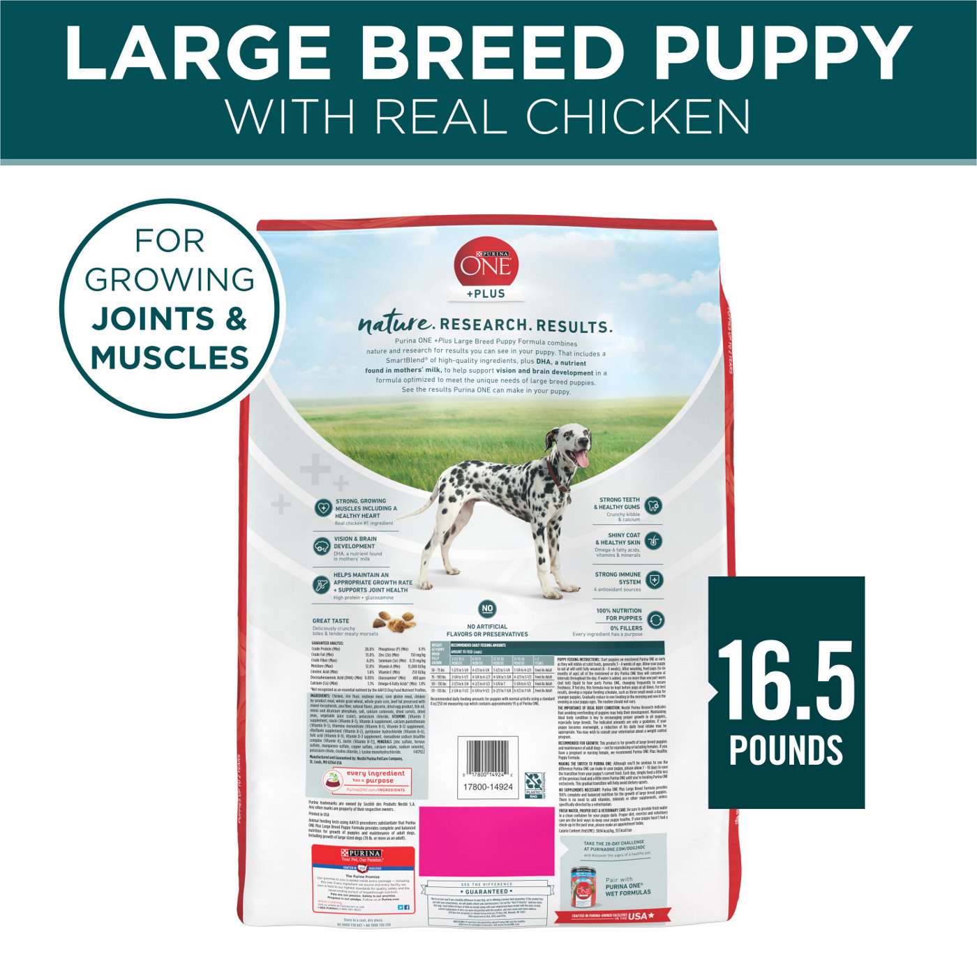 Purina ONE Purina ONE Plus Large Breed Puppy Food Dry Formula; image 3 of 6
