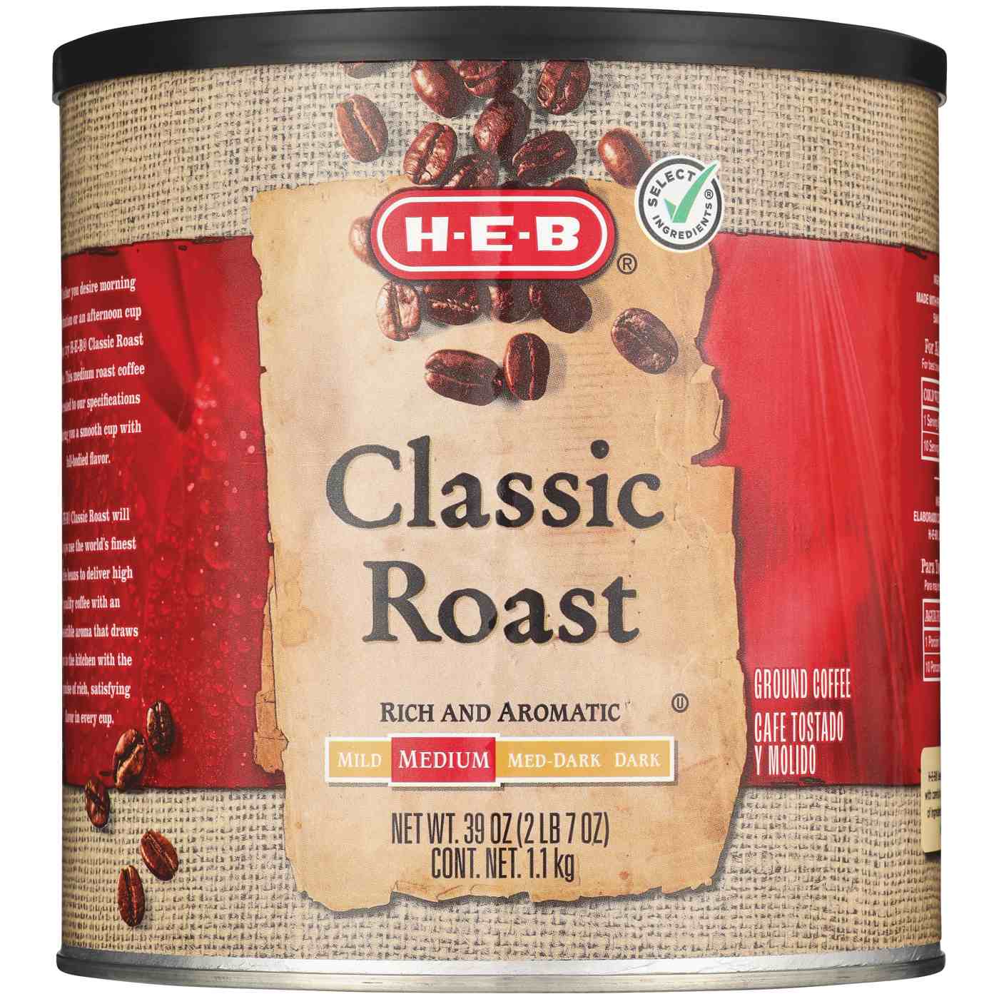 H-E-B Classic Roast Medium Ground Coffee; image 1 of 2