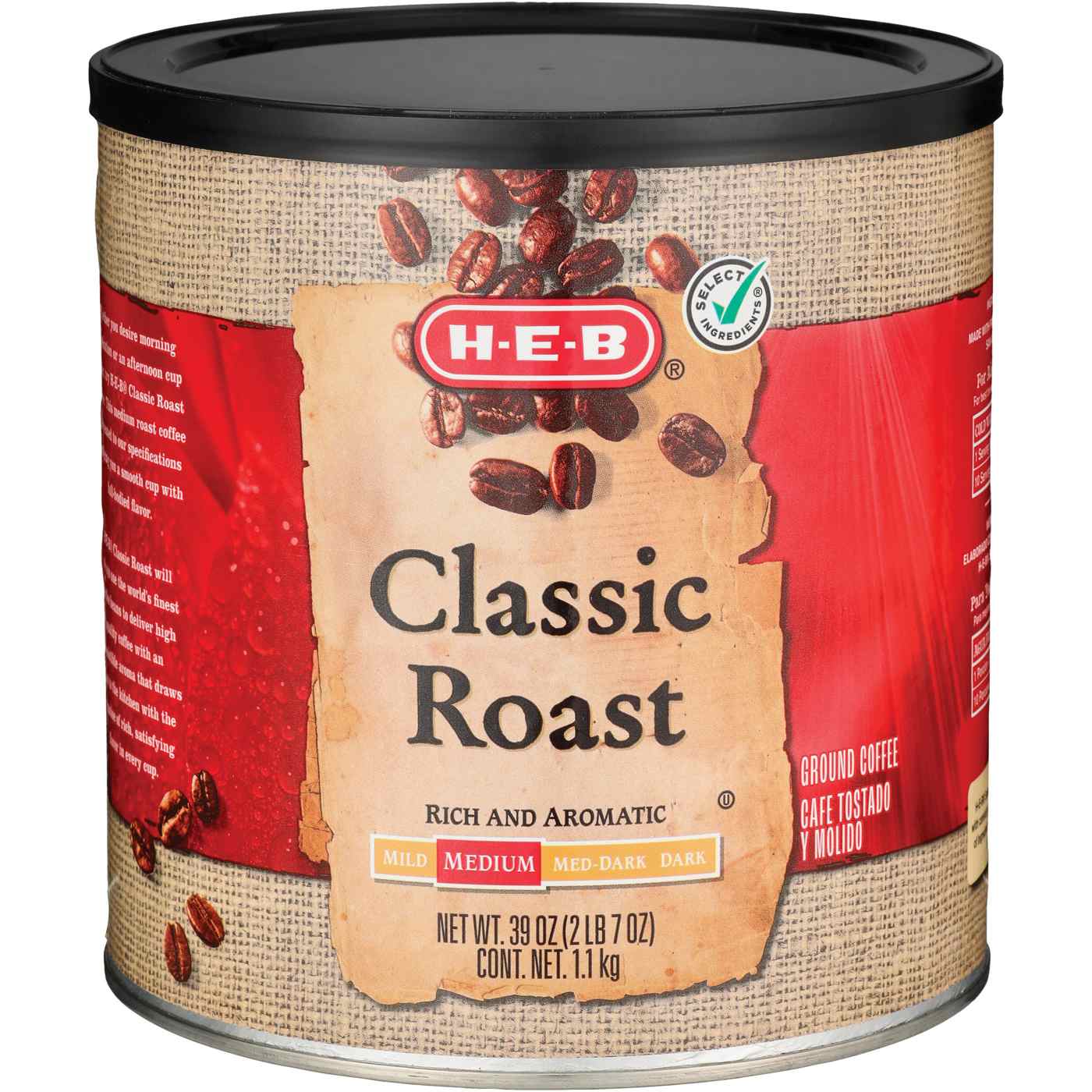 H-E-B Classic Roast Medium Ground Coffee; image 2 of 2