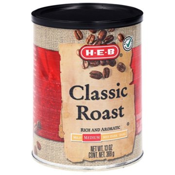 H-E-B Classic Roast Medium Roast Ground Coffee, 13 oz