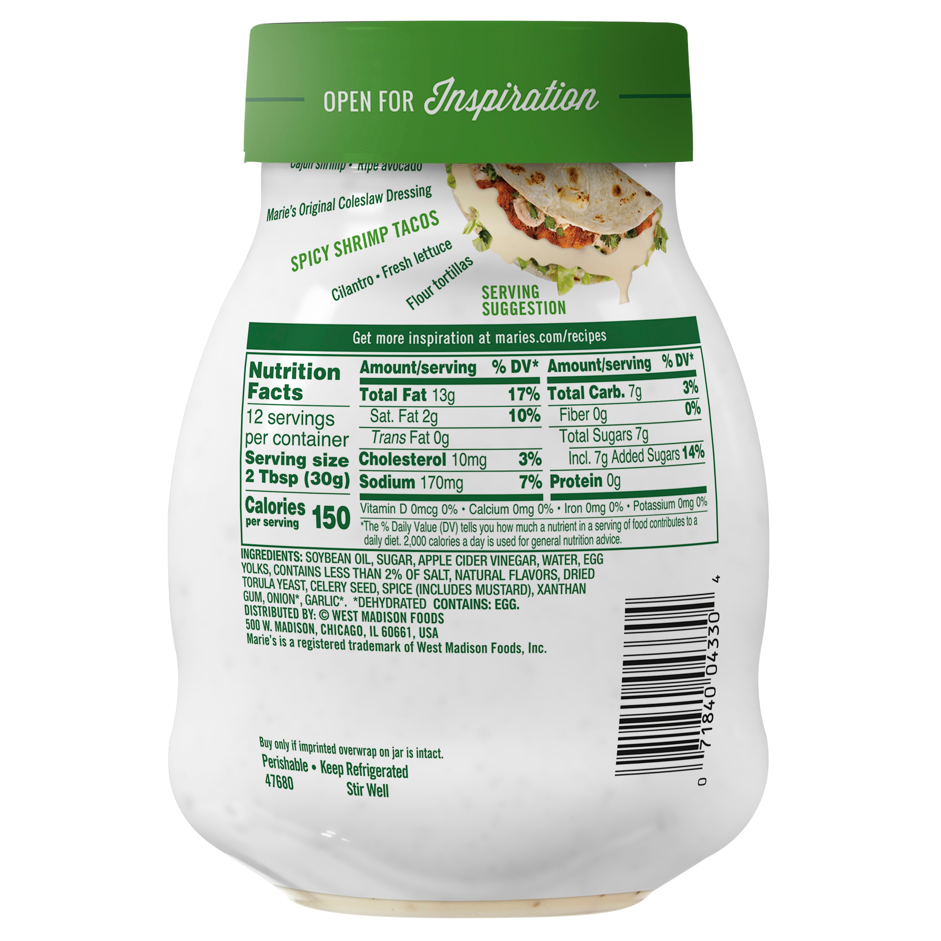 Marie's Coleslaw Dressing (Sold Cold)