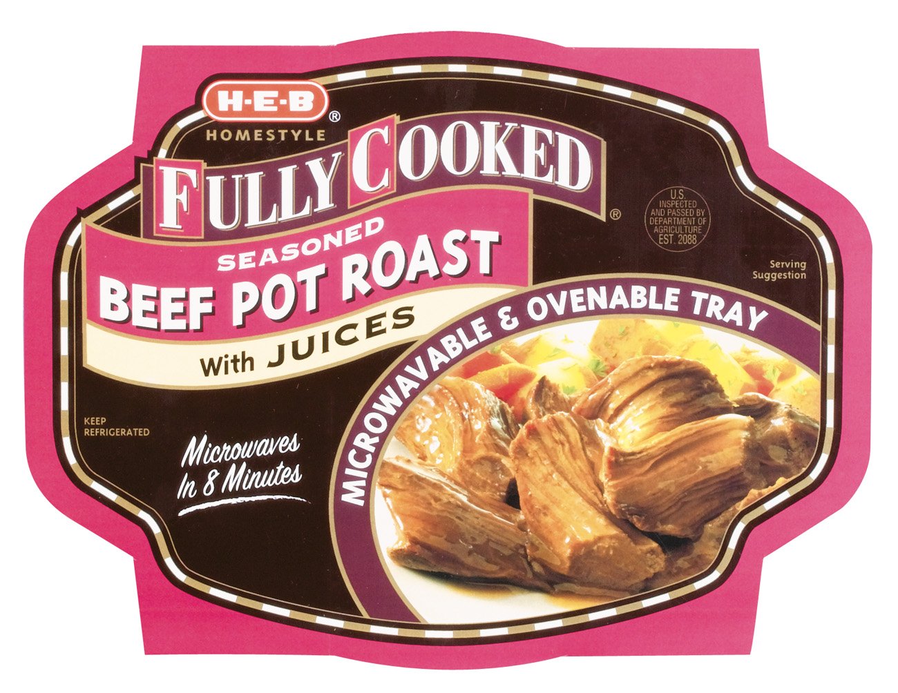 HEB Fully Cooked Seasoned Beef Pot Roast with Juices Shop Entrees