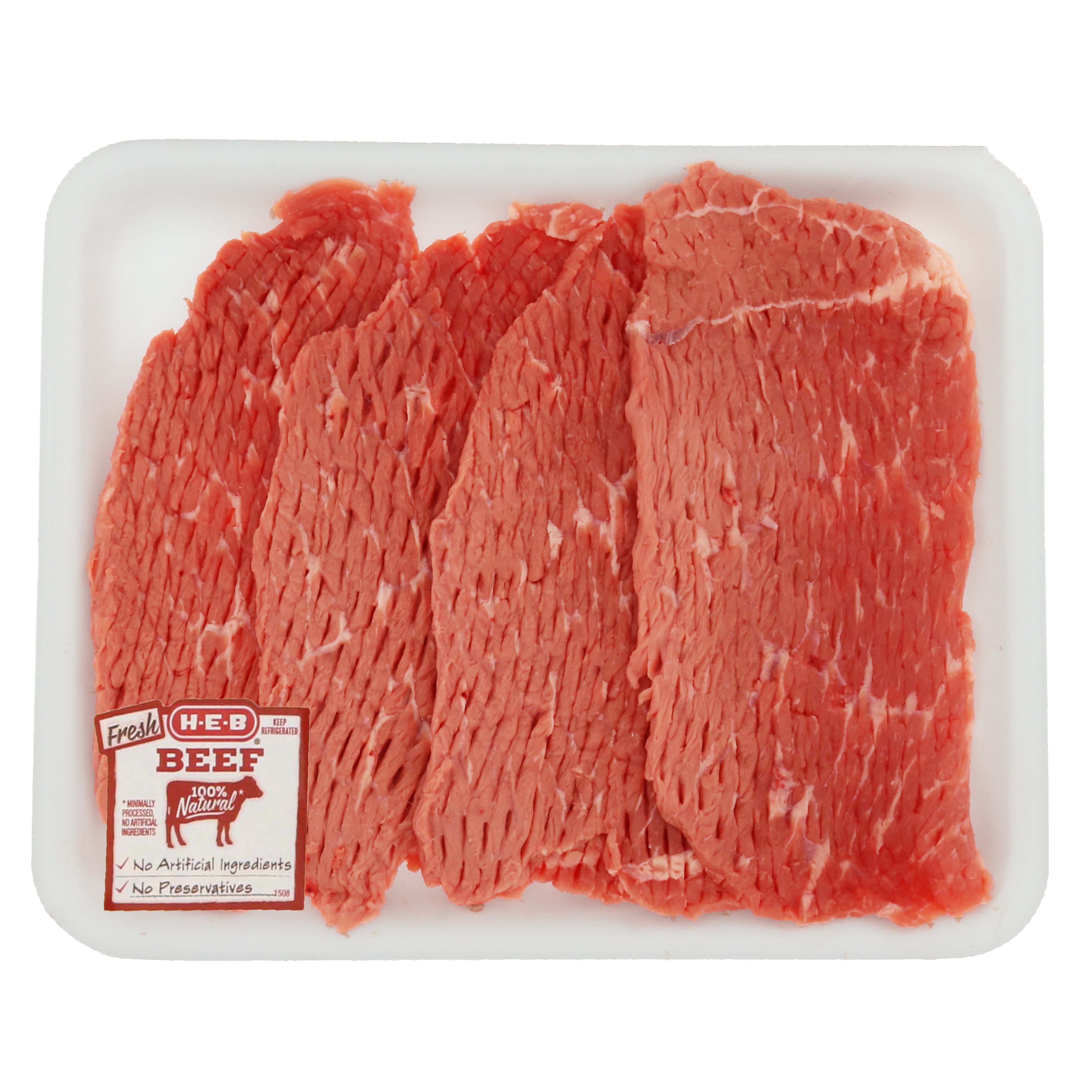 H-E-B Beef Bottom Round Steak Tenderized Thin, USDA Select, 3-4 steaks ...