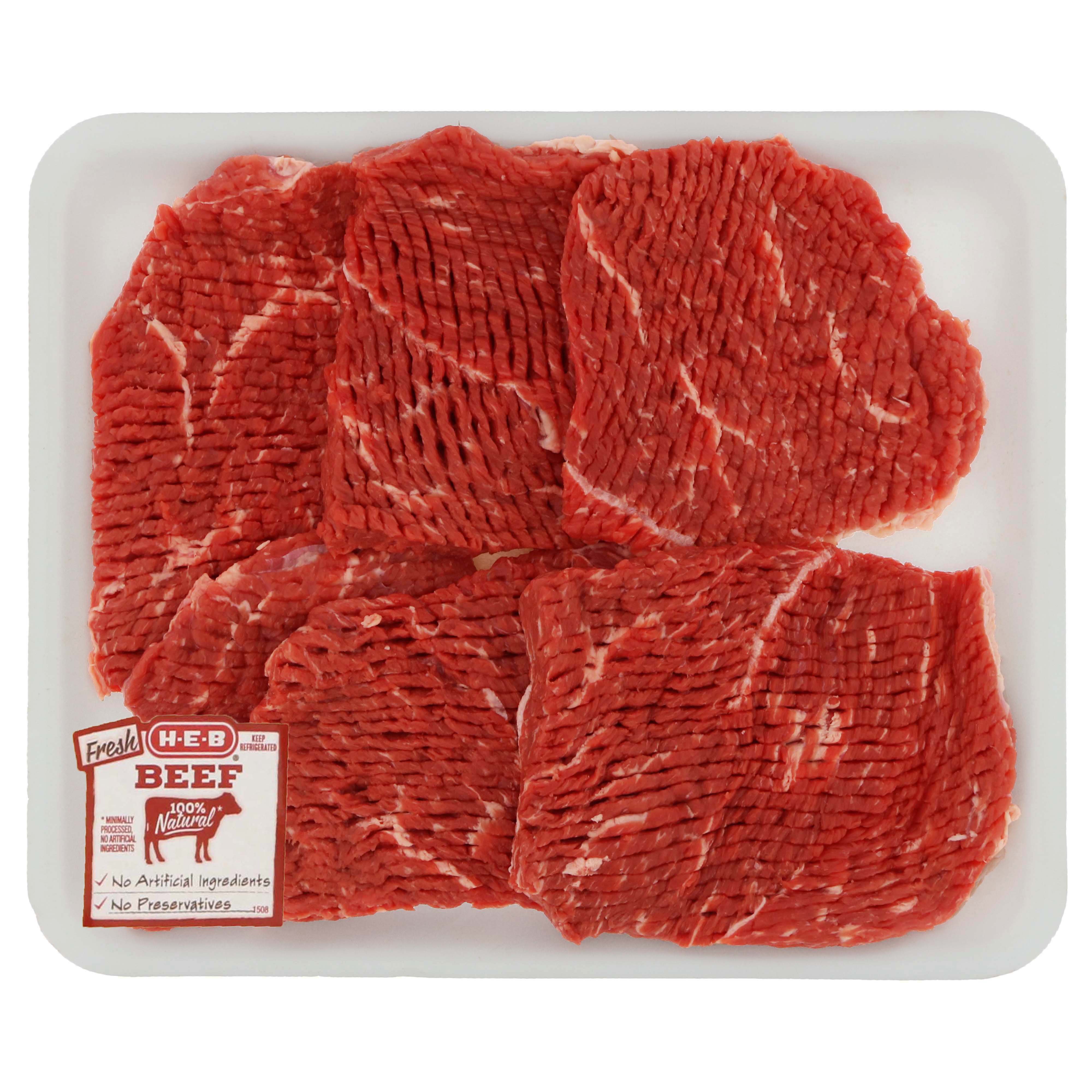 H-E-B Beef Shoulder Steak Tenderized Value Pack, USDA Select - Shop ...