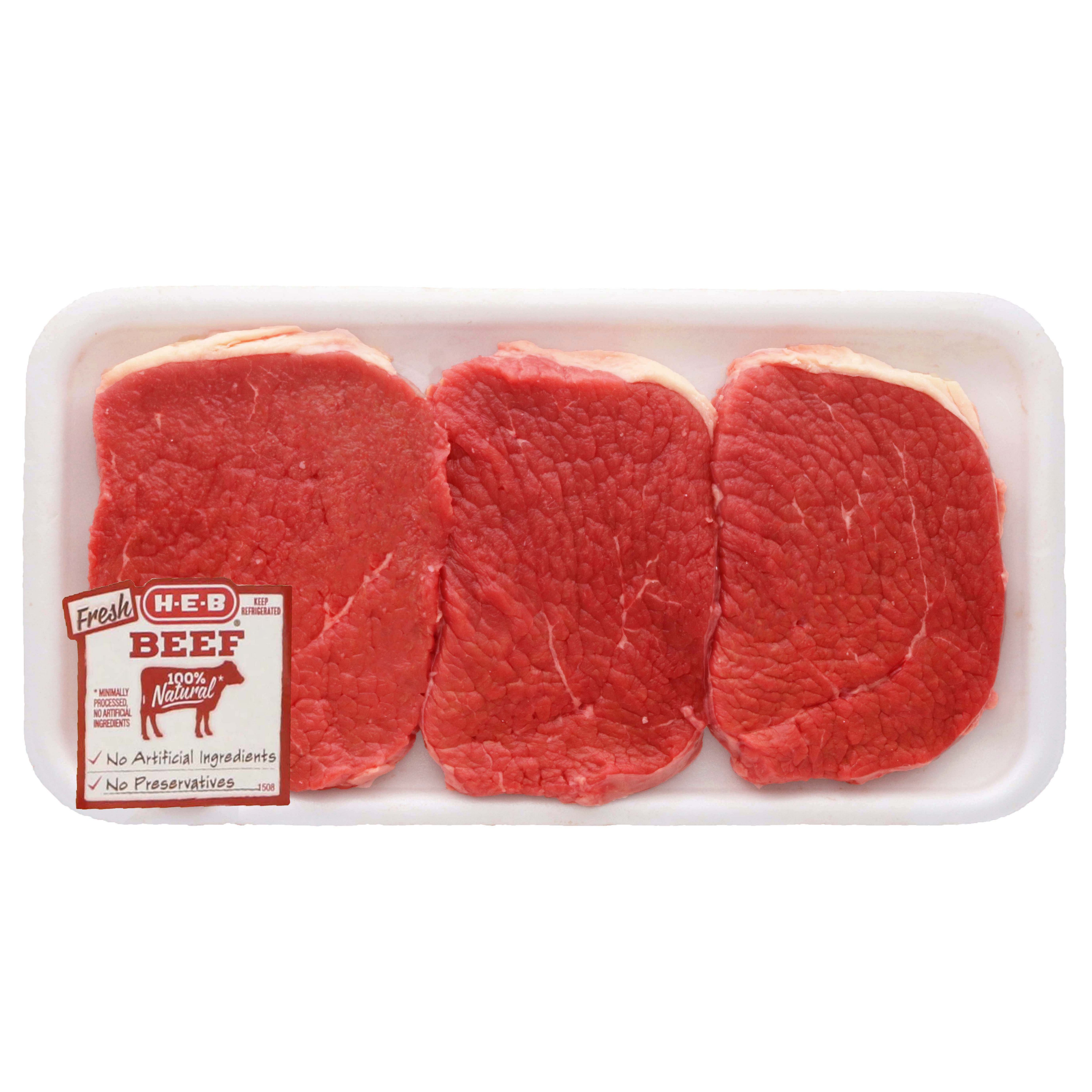 H-E-B Boneless Beef Eye Of Round Steaks - USDA Select - Shop Beef At H-E-B