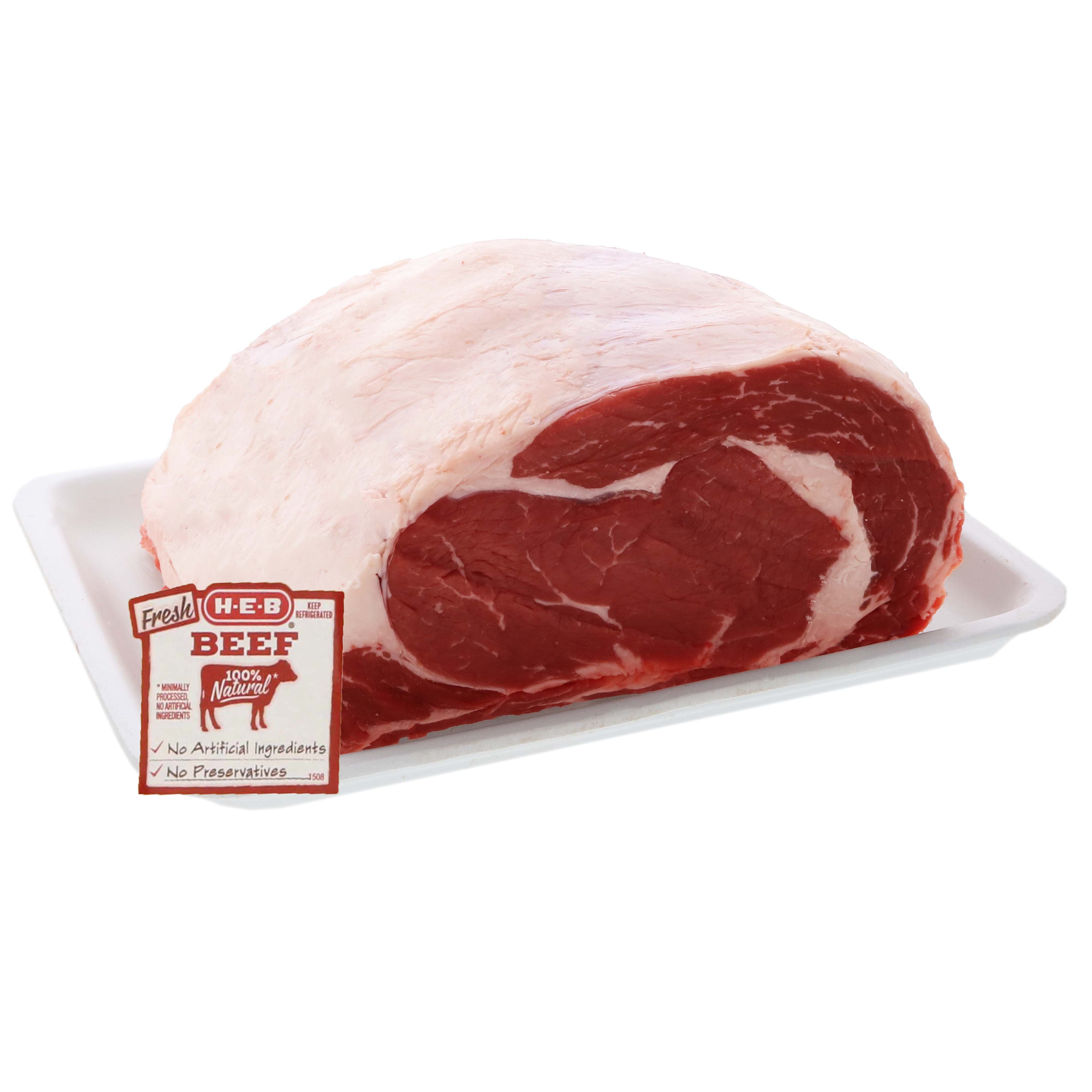 H-E-B Beef Ribeye Roast Boneless Small End, 4 Ribs, USDA Select - Shop ...