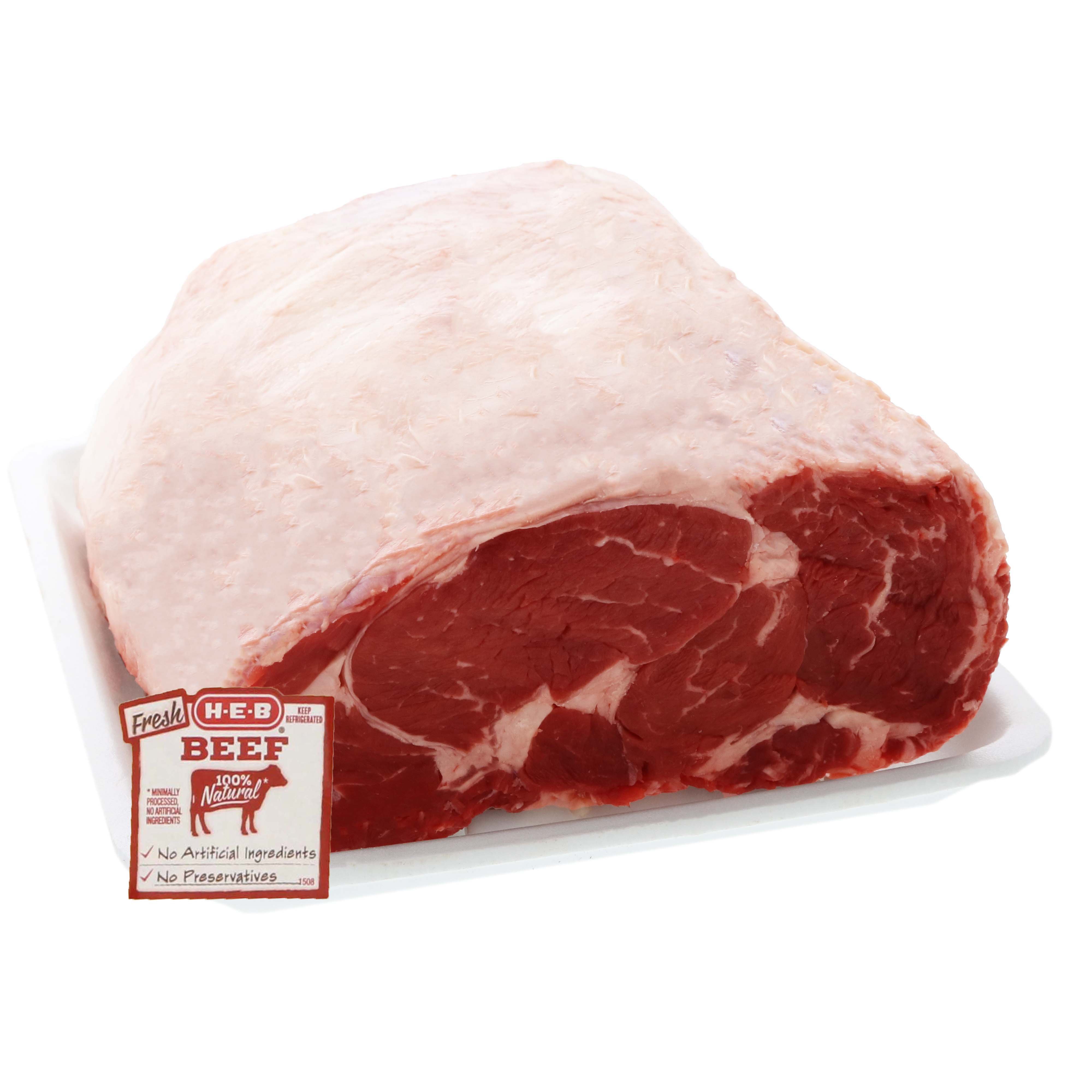 HEB Beef Boneless Large End Ribeye Roast, 68 Ribs, USDA Select