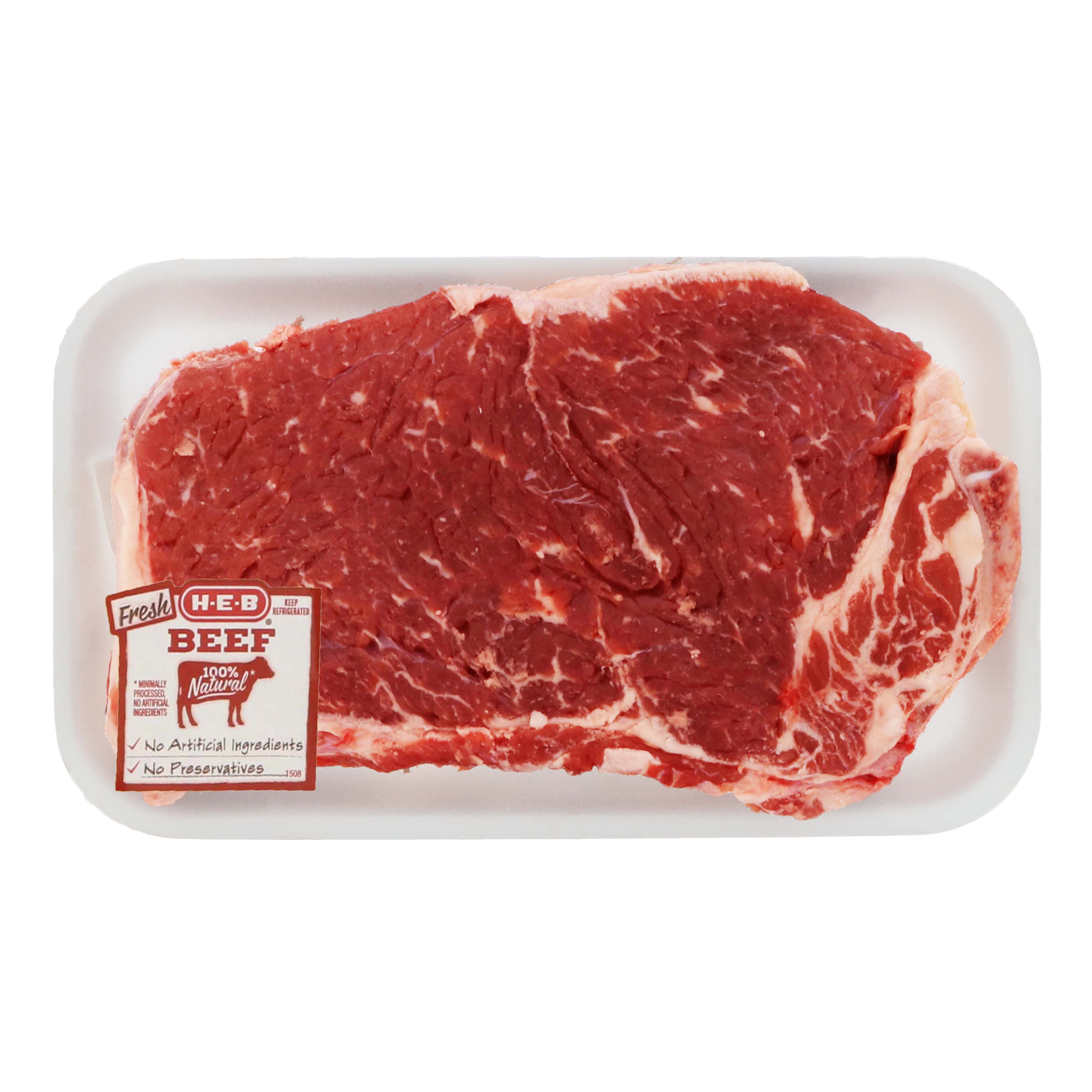 H-E-B Beef New York Strip Steak Bone-In Thick, USDA Select - Shop Beef ...