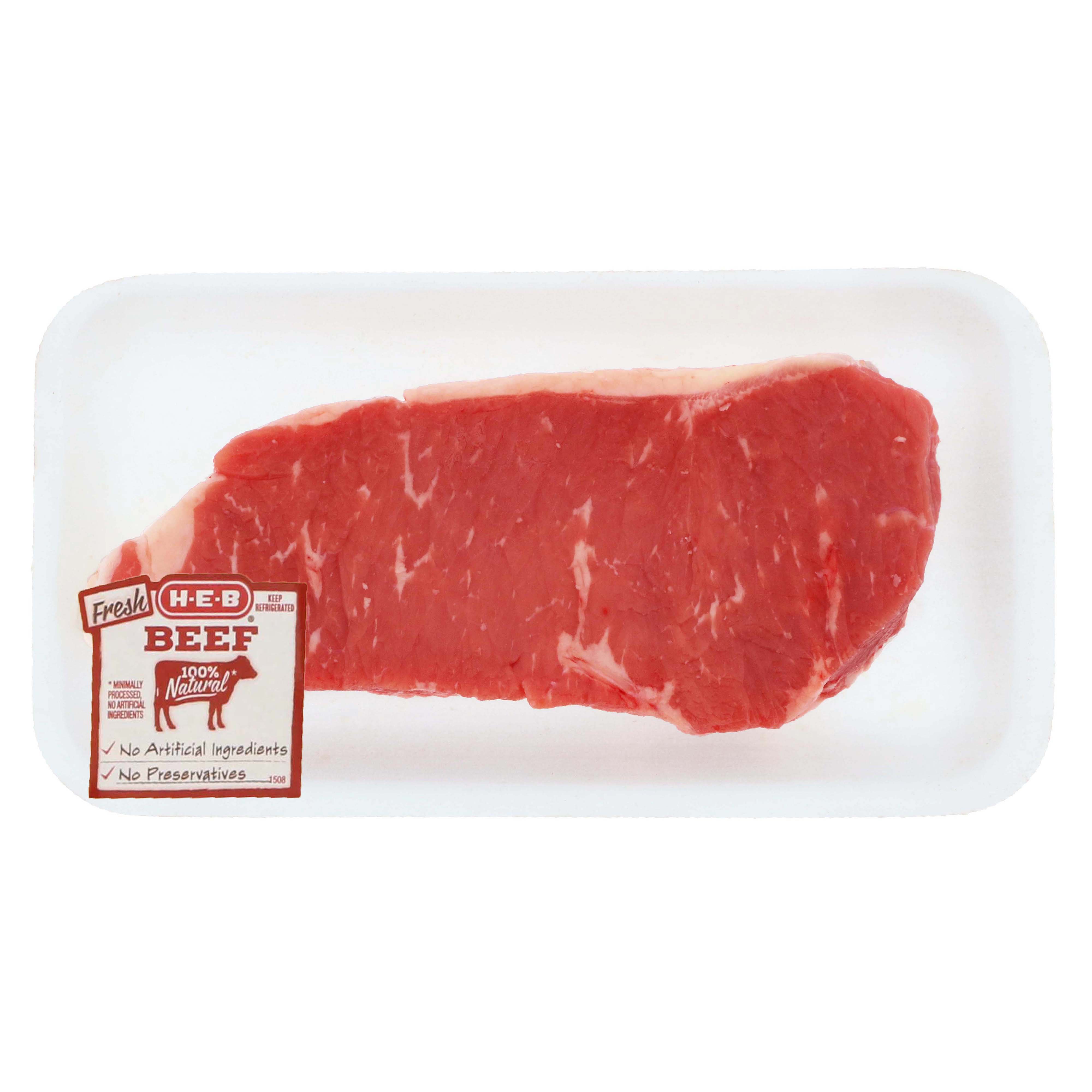 H E B Boneless Beef New York Strip Steak Thick Cut Usda Select Shop Beef At H E B 