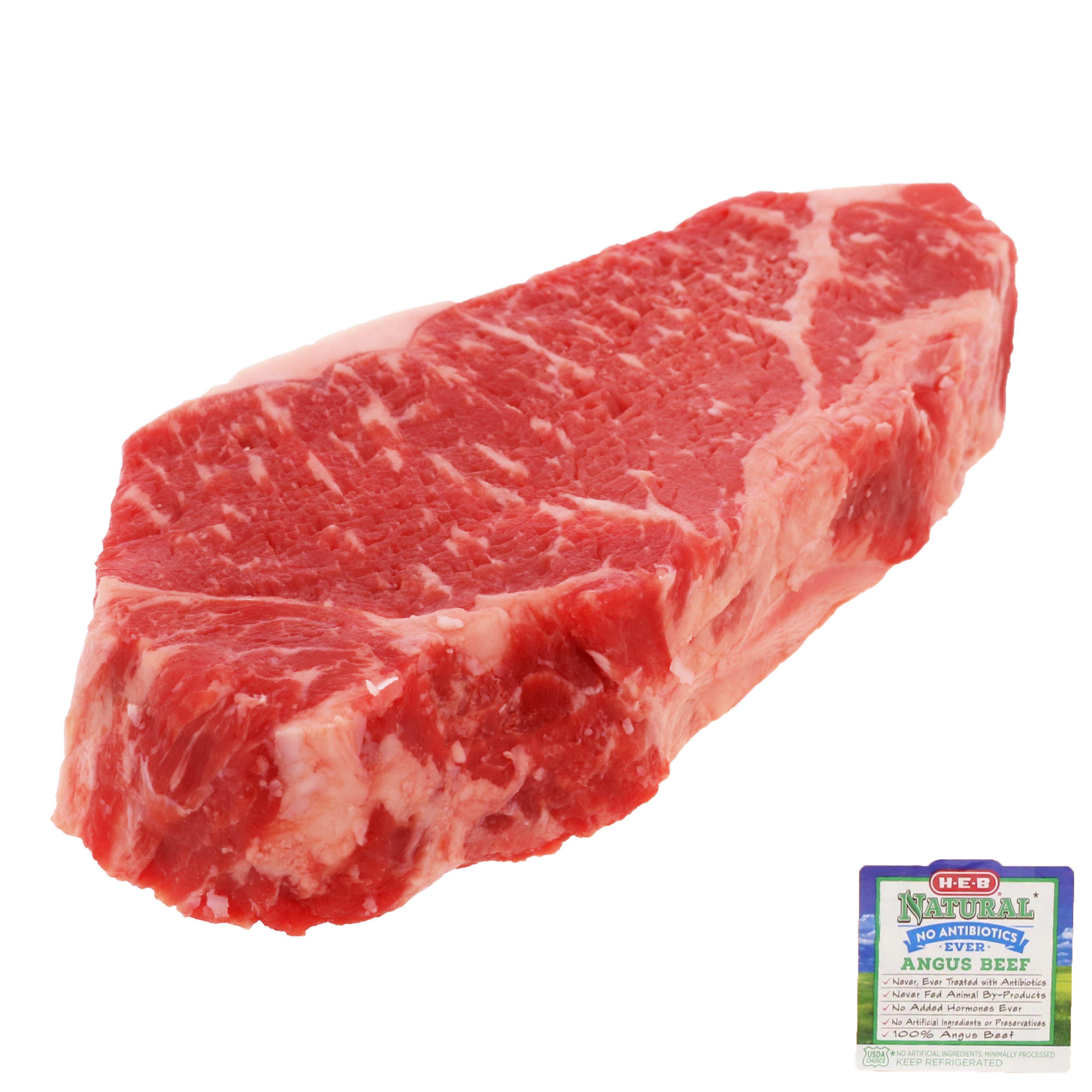 H E B Natural Boneless Beef New York Strip Steak Usda Choice Shop Beef At H E B