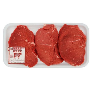 H-E-B Center Cut Beef Sirloin Portion Steaks - USDA Select, Avg. 1.15 lbs