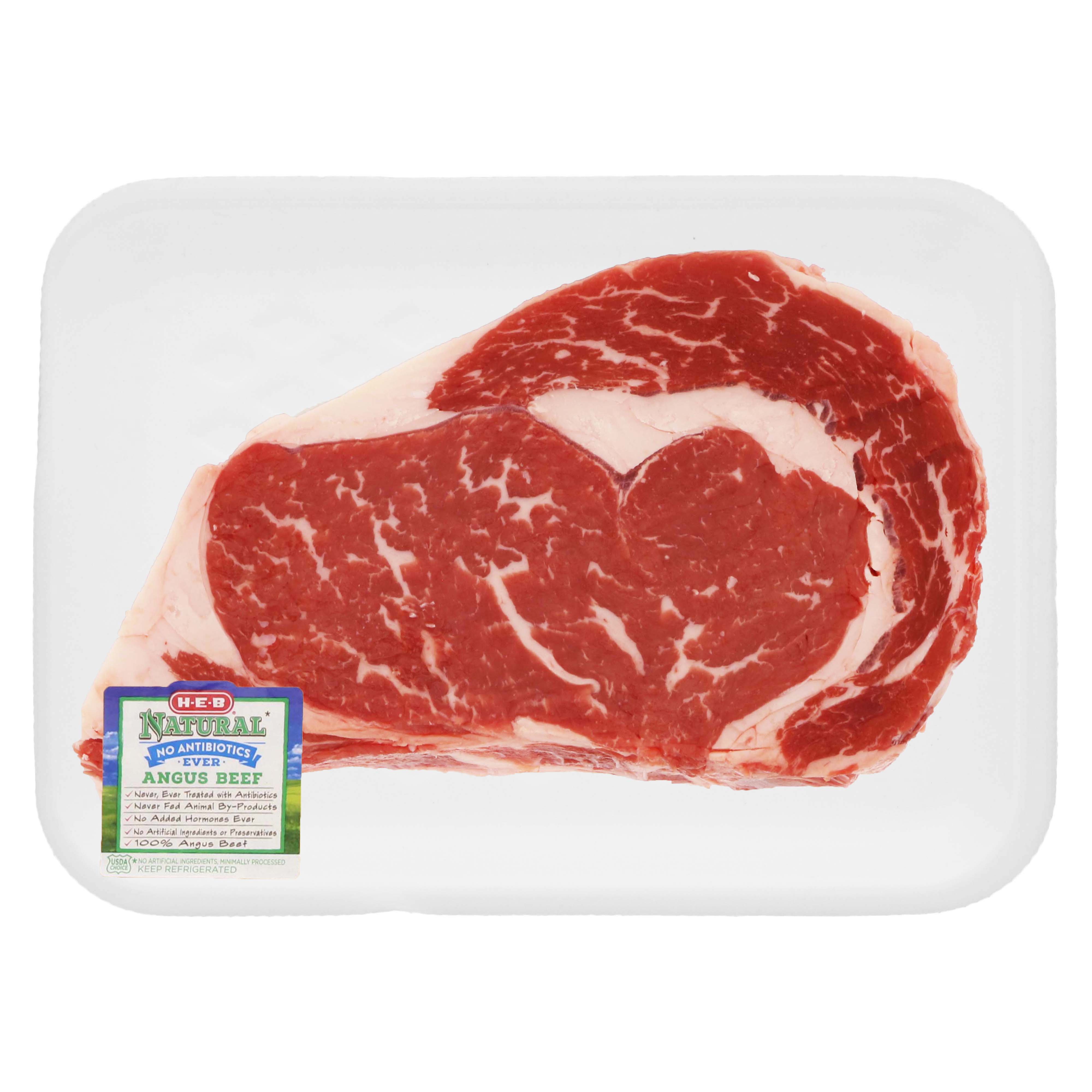 H E B Natural Beef Ribeye Steak Boneless Thick Usda Choice Shop Beef At H E B 