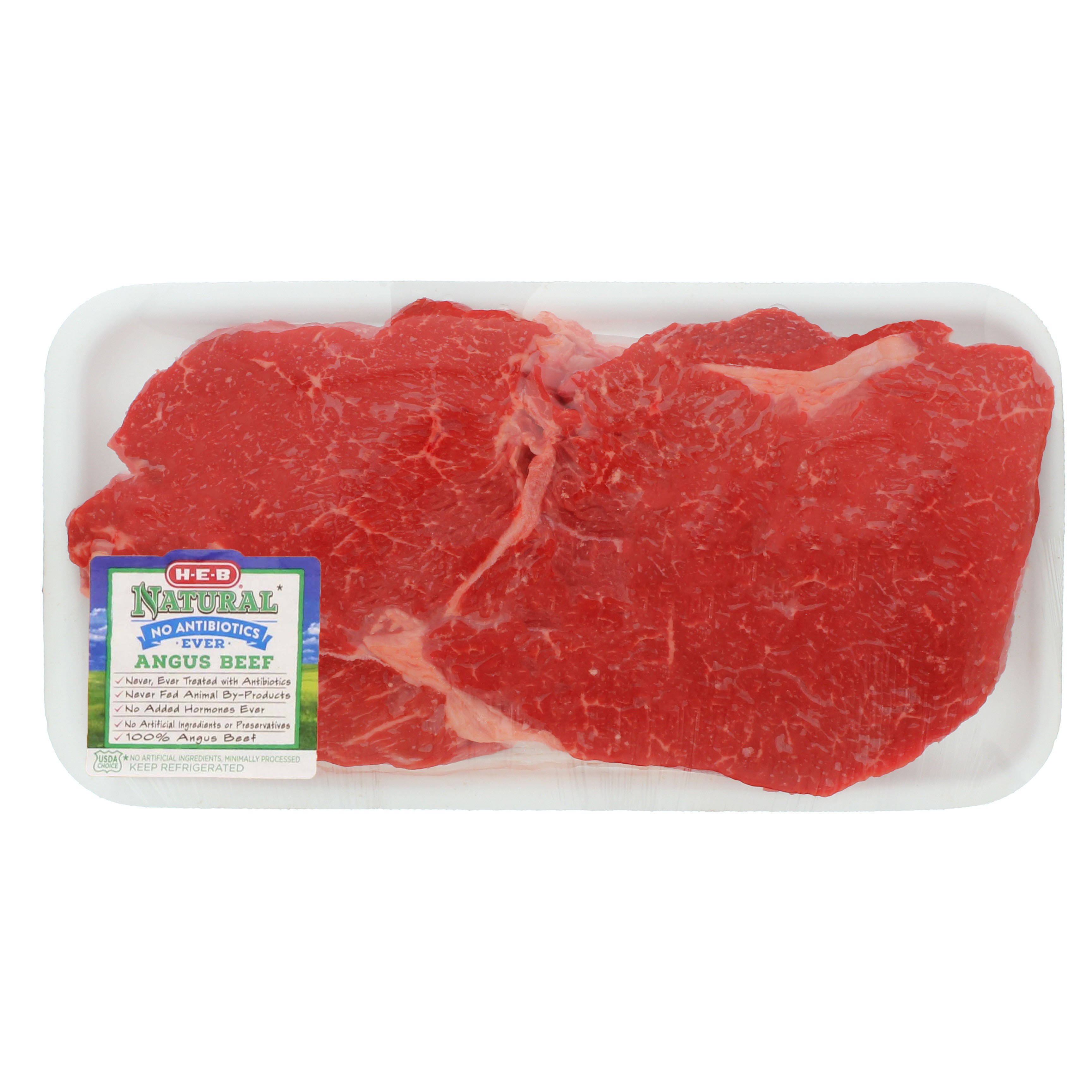 HEB Natural Beef Top Sirloin Steak Center Cut Thick, USDA Choice