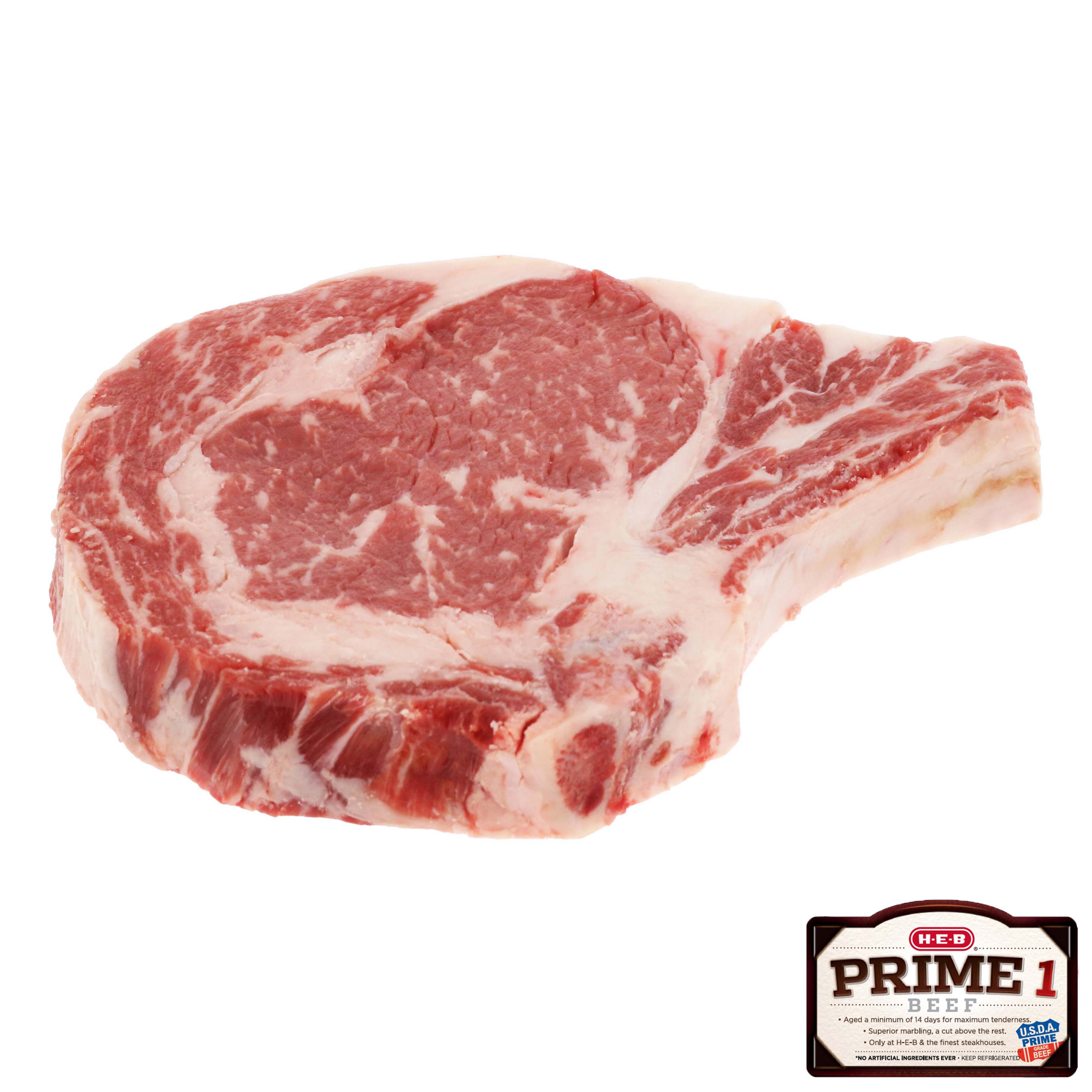 H E B Prime 1 Beef Bone In Ribeye Steak Thick Cut Shop Beef At H E B 