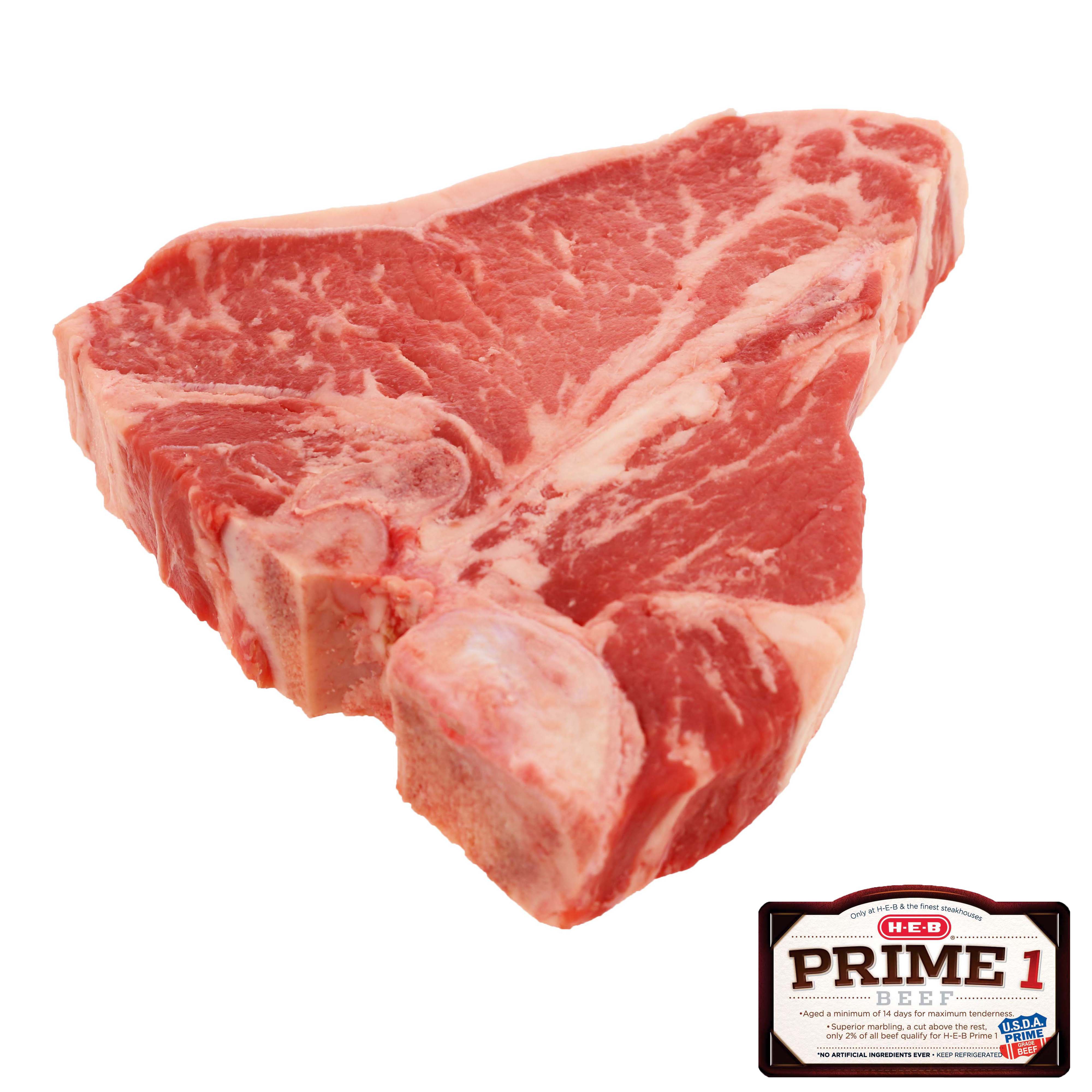 H E B Prime 1 Beef T Bone Steak Thick Usda Prime Shop Beef At H E B 