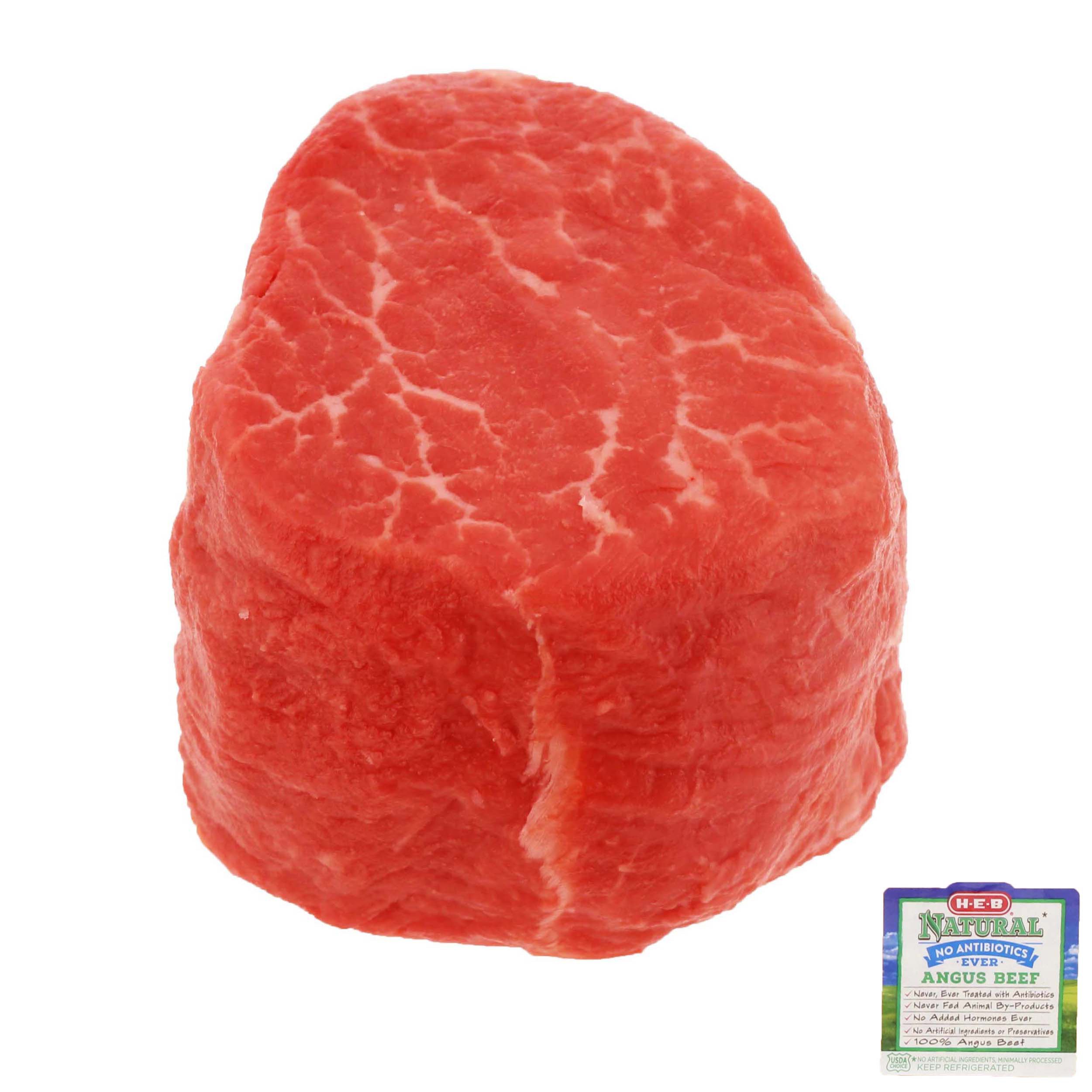 H-E-B Natural Beef Tenderloin Steak Boneless USDA Choice - Shop Beef At ...