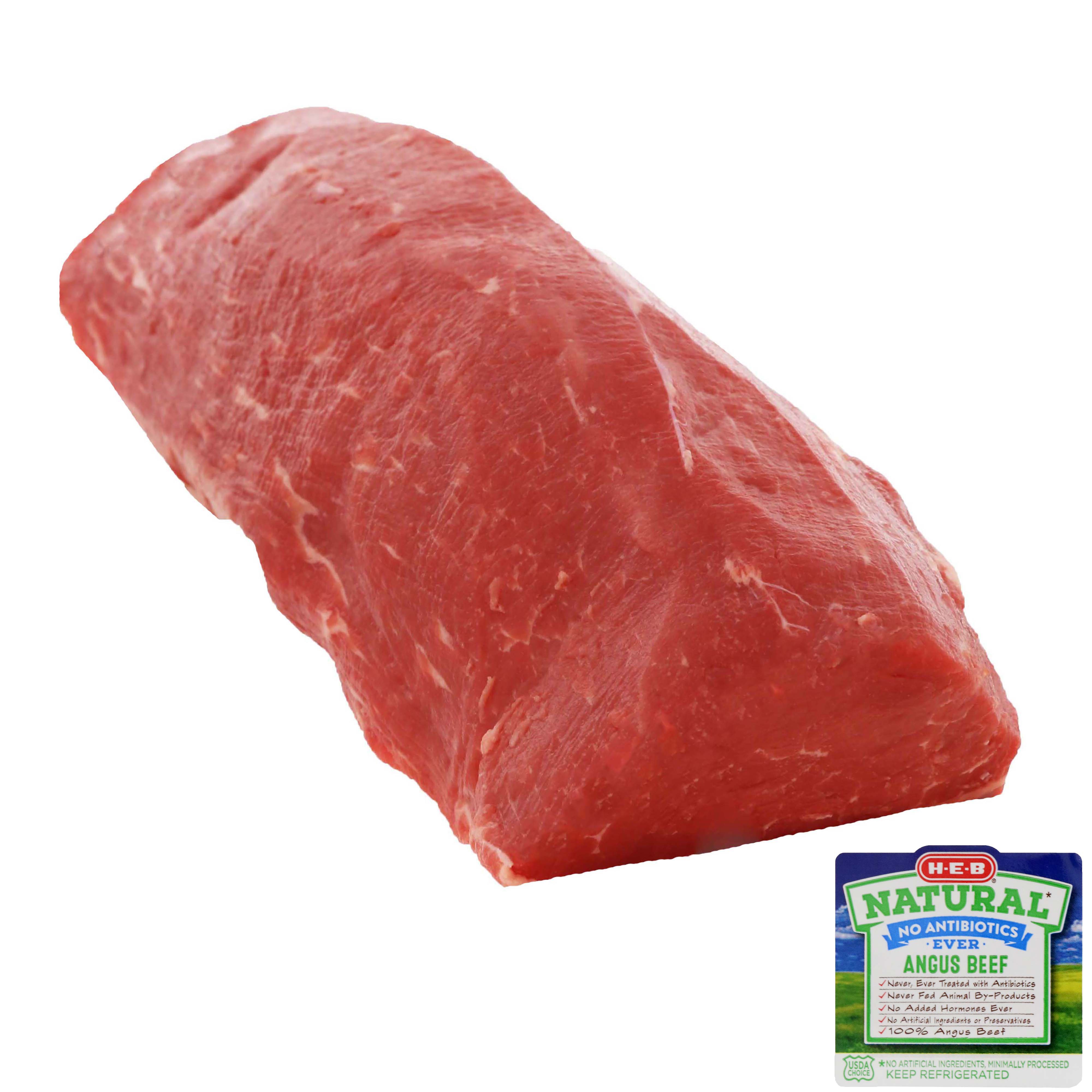 H-E-B Natural Beef Tenderloin Roast Boneless, USDA Choice - Shop Beef ...