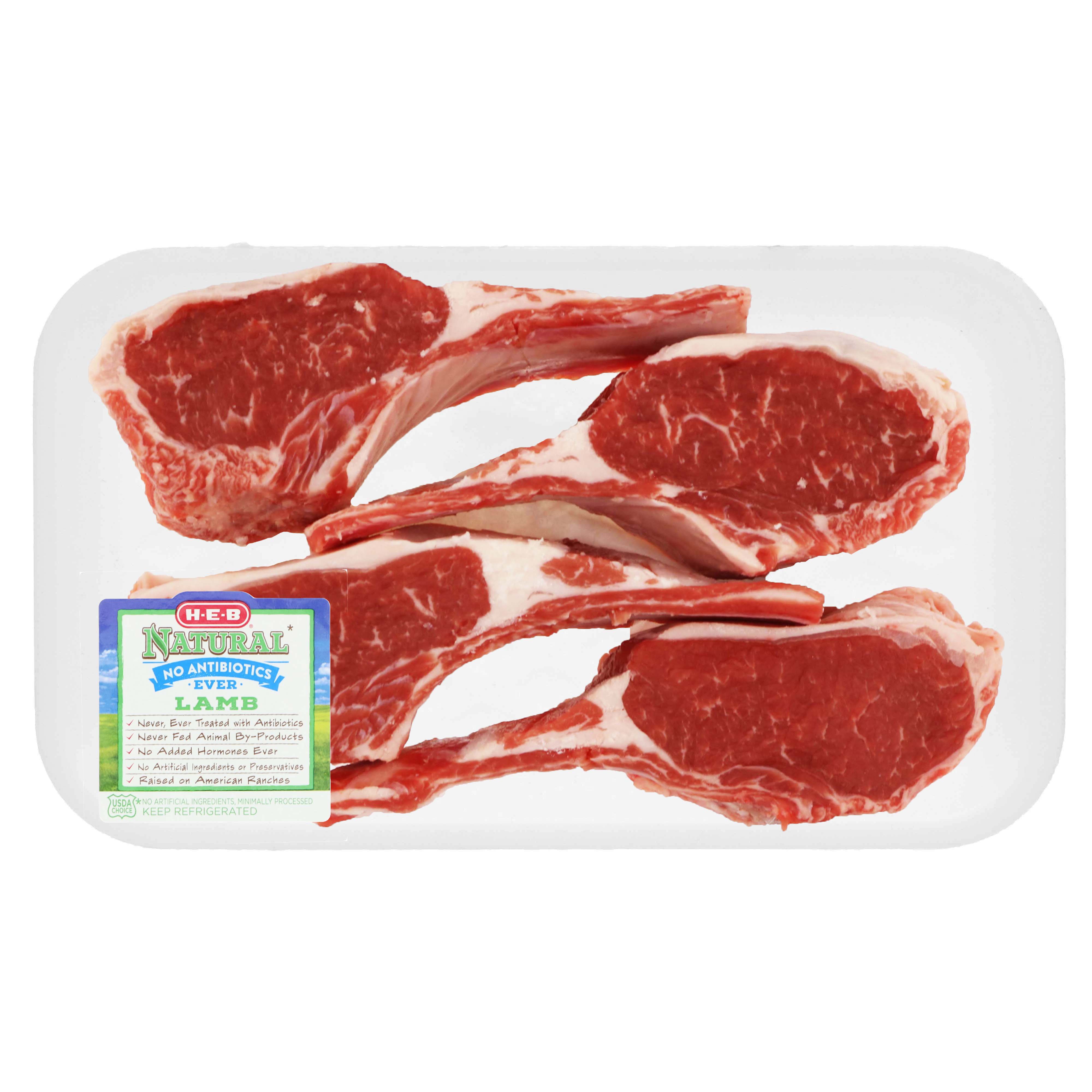 H-E-B Natural Bone-in Lamb Rib Chops - Shop Lamb & goat at H-E-B