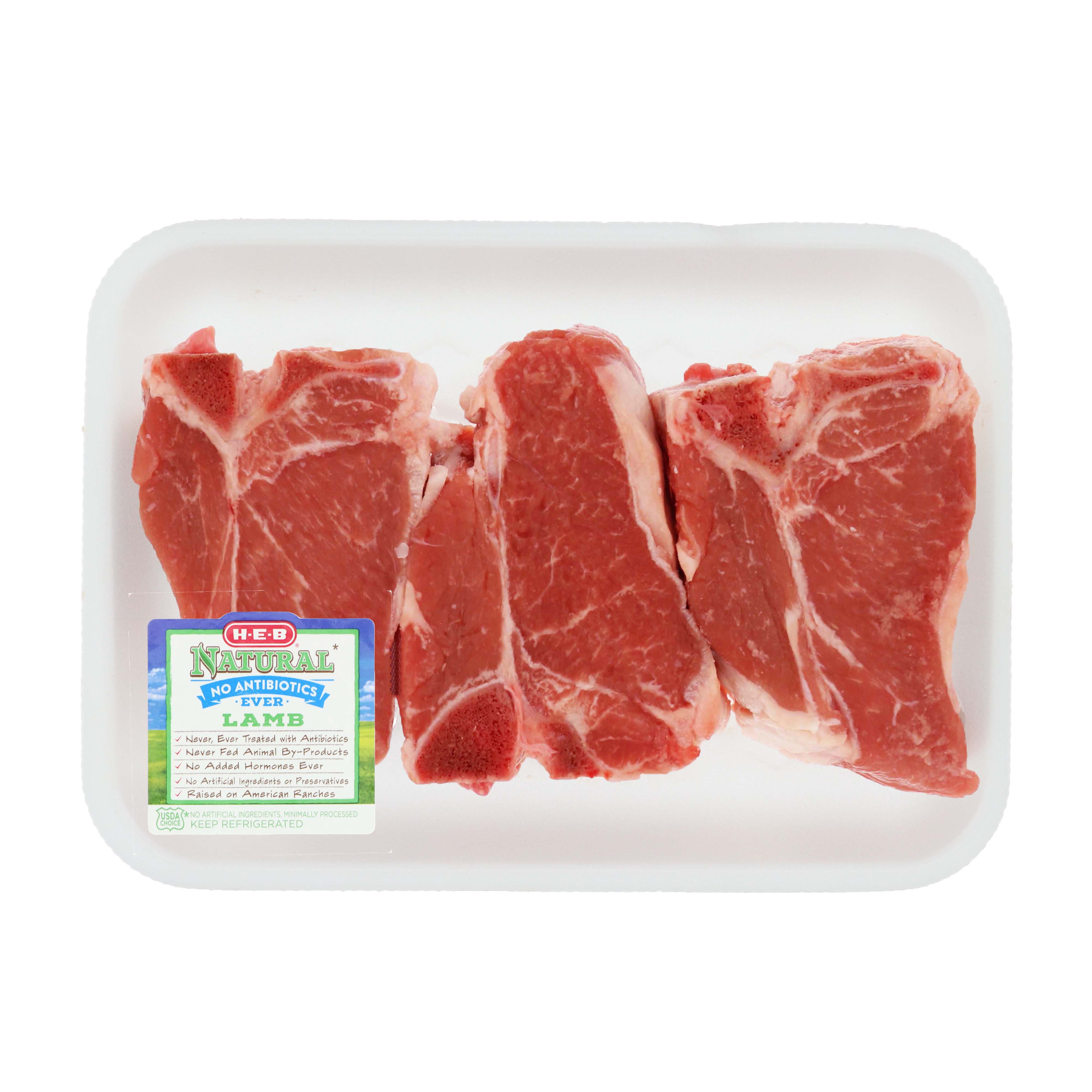 HEB Natural Lamb Loin Chops BoneIn Thick Shop Lamb & Goat at HEB