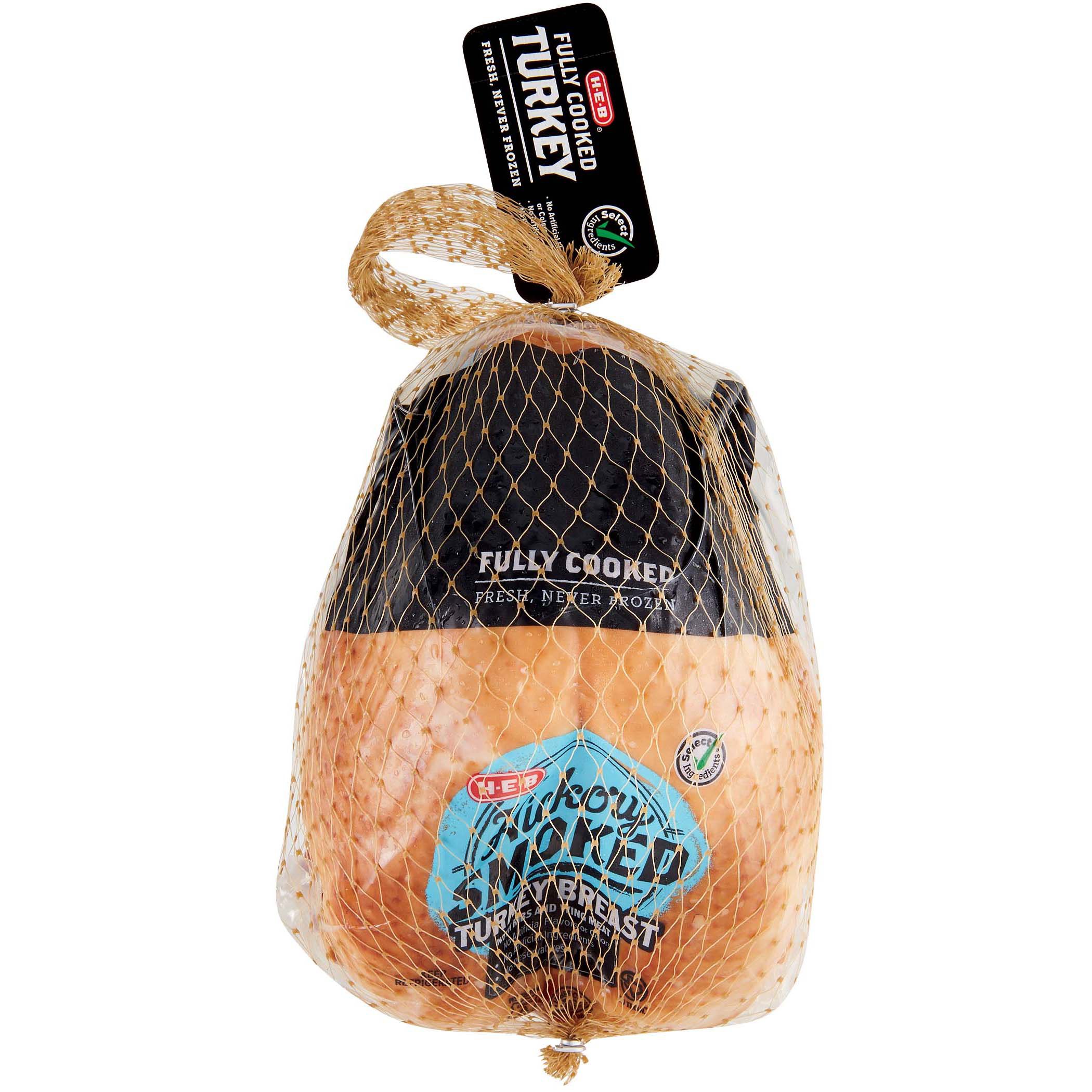 H-E-B Select Ingredients Hickory Smoked Turkey Breast - Shop Turkey At ...