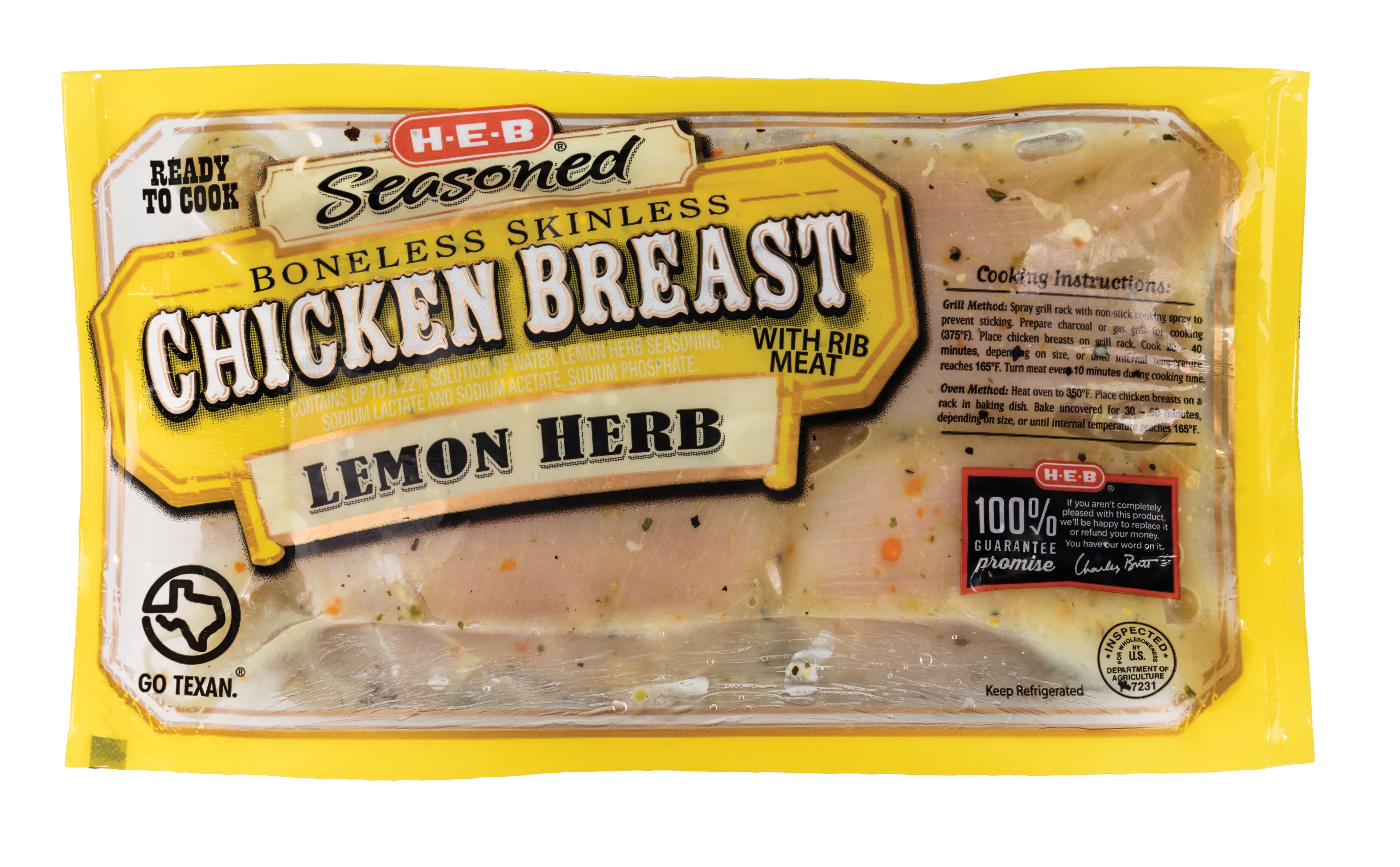 HEB Seasoned Boneless Skinless Lemon Pepper Chicken Breasts Shop